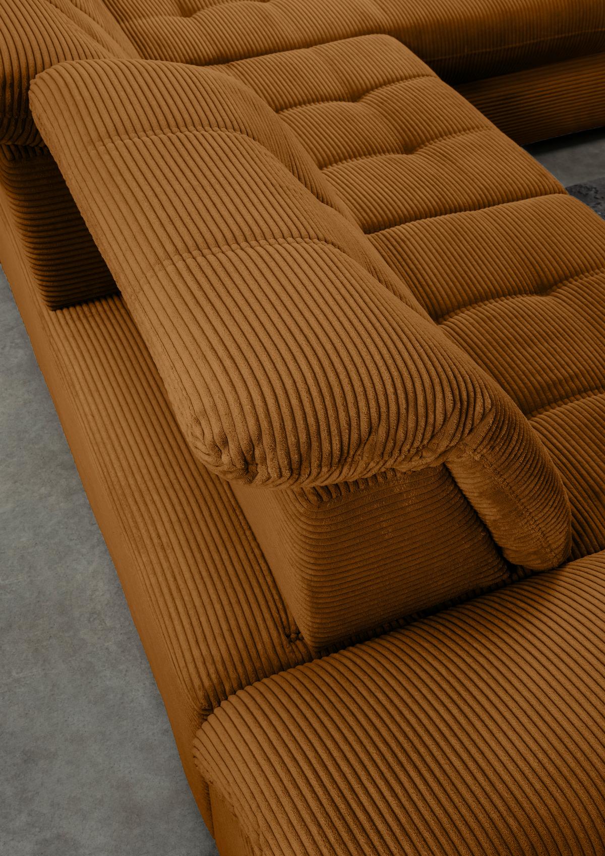 Ecksofa mit Bettkasten Rigatti ca. 314x184 cm Goldfarben - Goldfarben/Schwarz, MODERN, Textil/Metall (314/184cm) - Livetastic