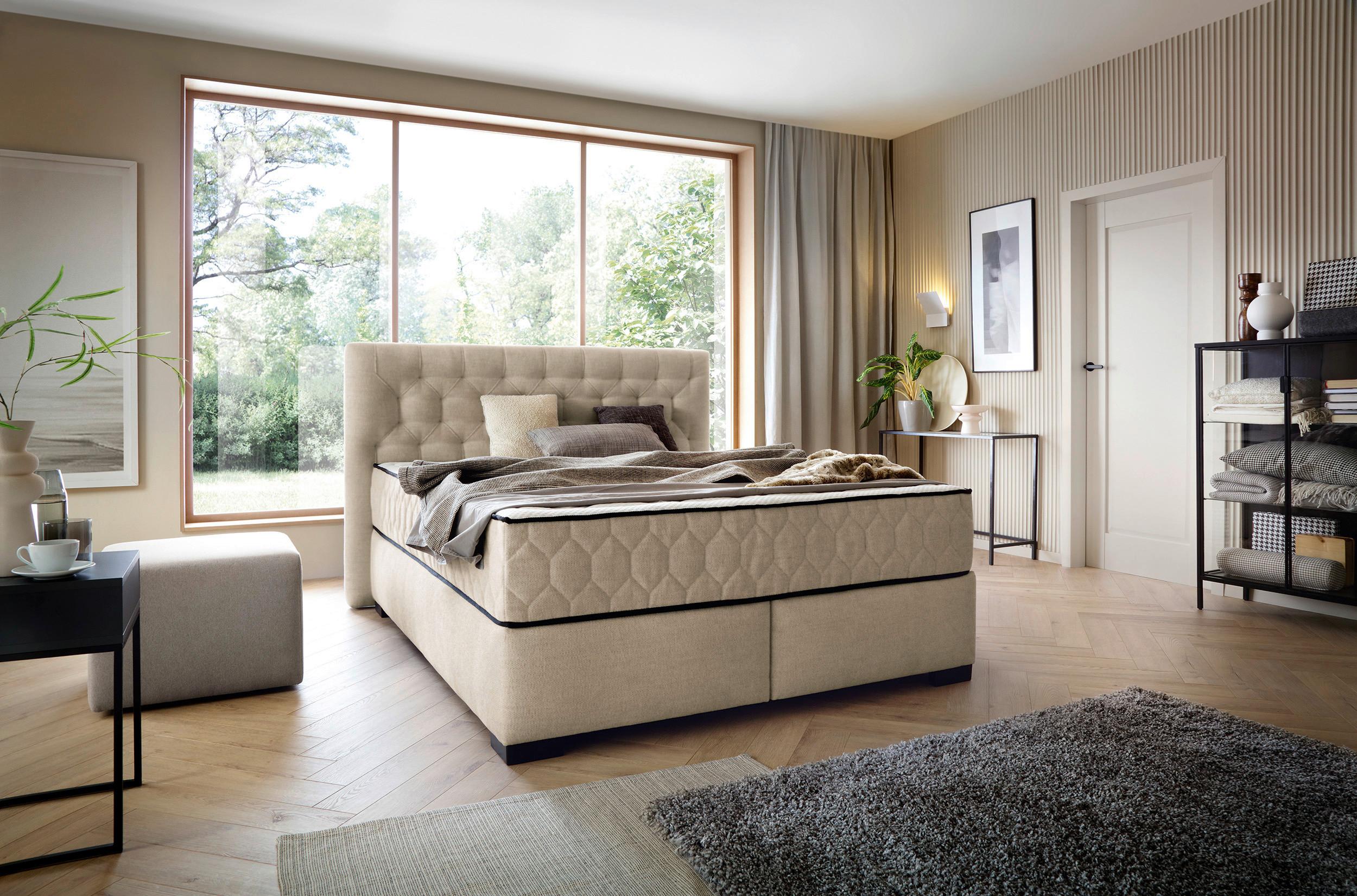 Boxspring Krevet Prestige - krem, Moderno, plastika (180/200cm) - Premium Living