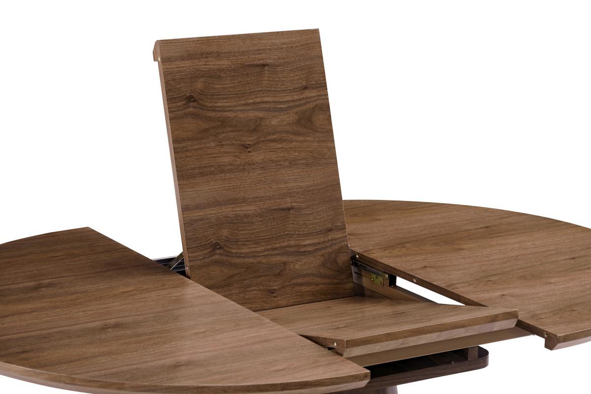 Raztegljiva Miza Sundsvall, Barva Oreha, 120-160x120 - barva oreha, Moderno, leseni material/les (120-160/120/76cm) - P & B