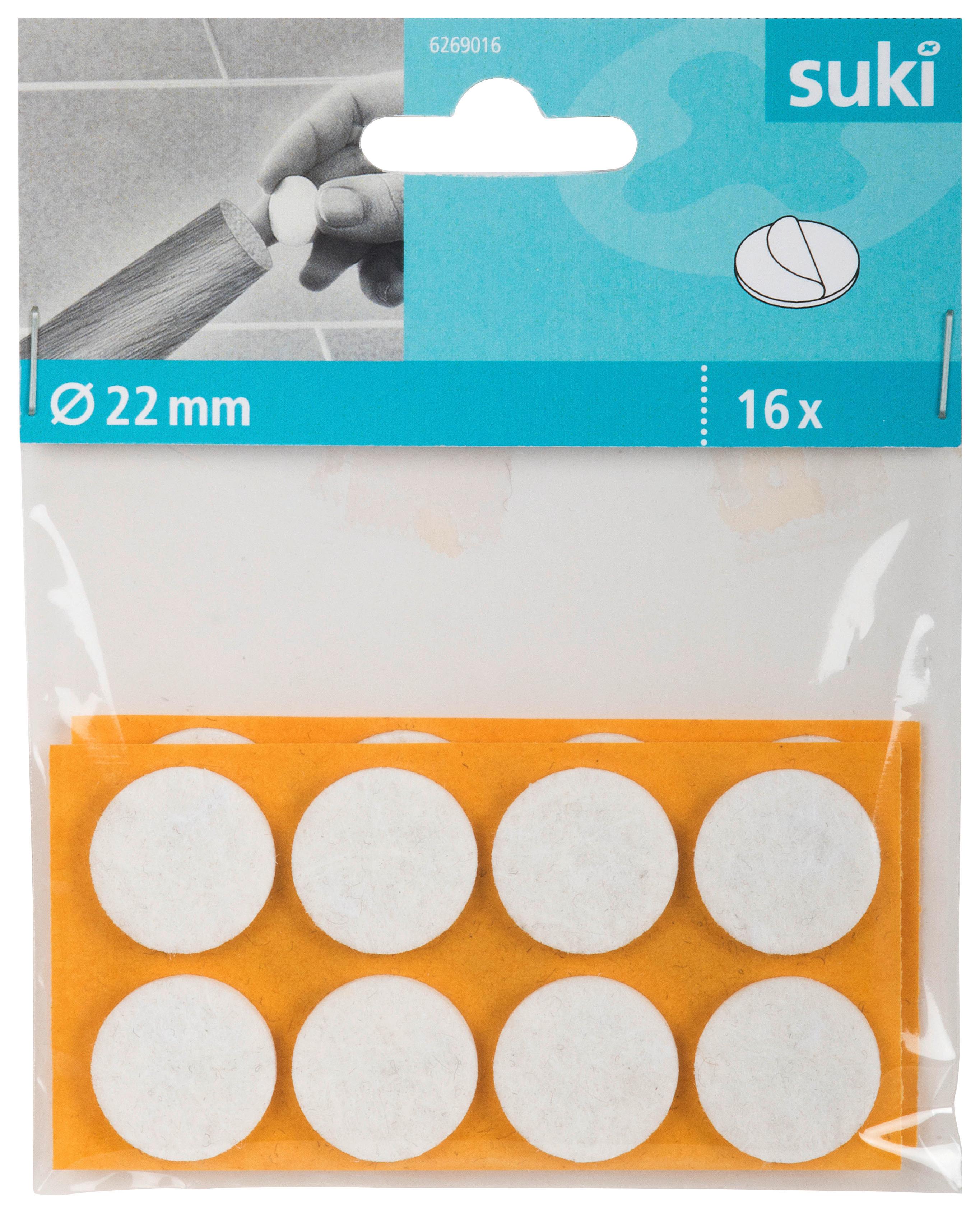 Filckorong 22mm, 16db - fehér, műanyag (2,2cm) - Suki