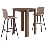 TISCHGRUPPE TG NELE-SIMONE - Alteiche/Schwarz, MODERN, Holzwerkstoff/Textil (80/104/60cm) - MID.YOU