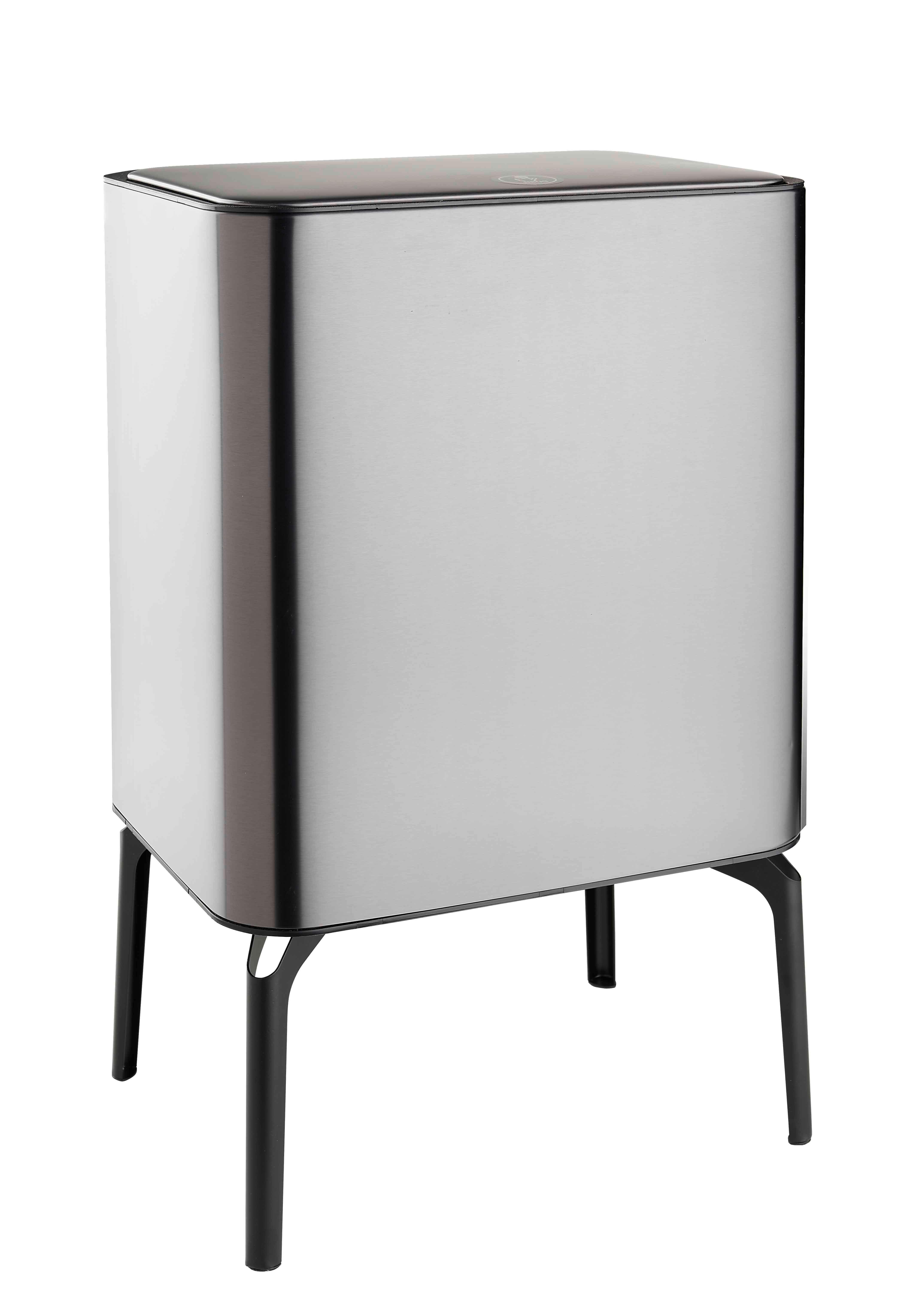 Coș de gunoi Michael - negru, Modern, plastic/metal (40,5/31/66,5cm) - Mömax