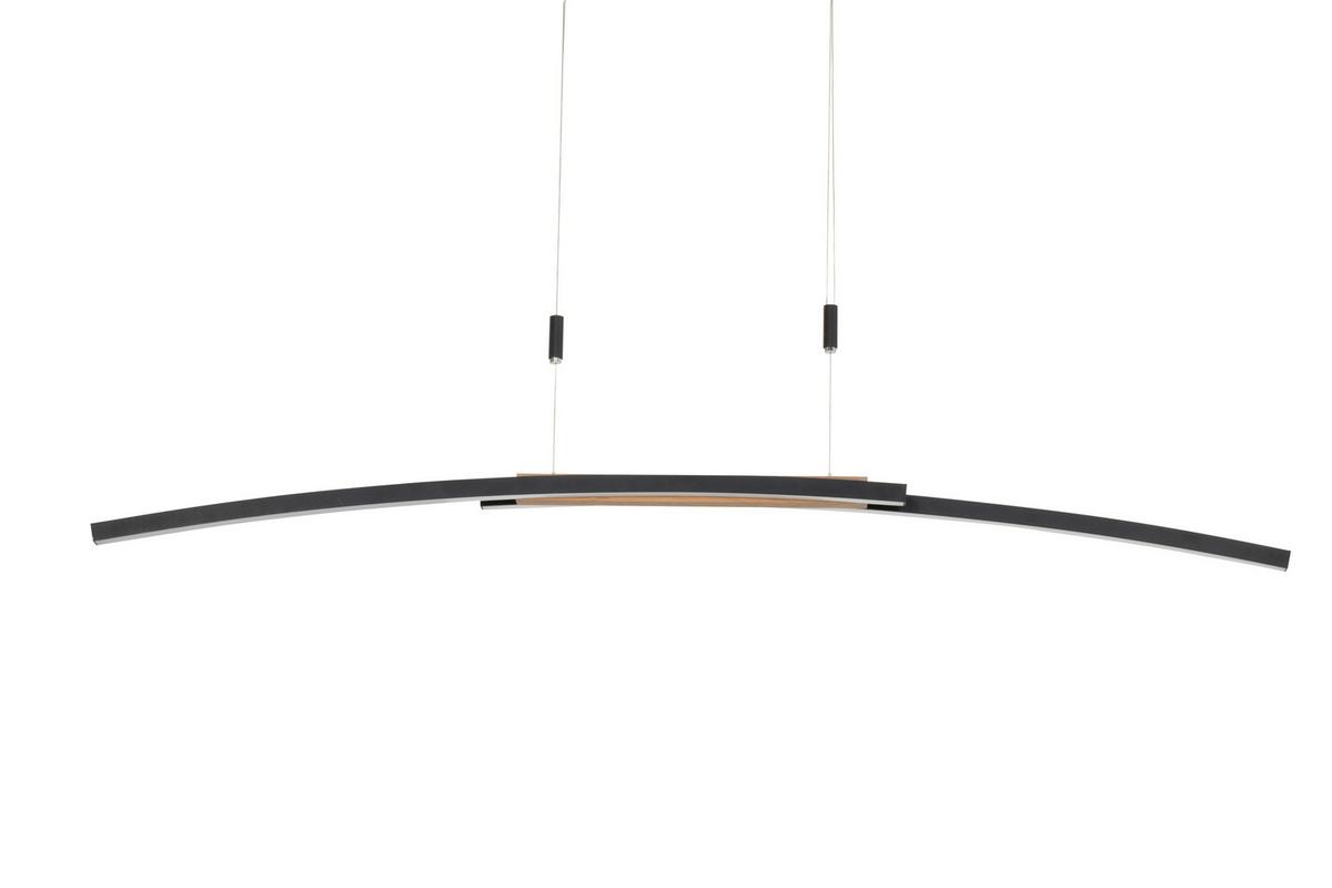 LAMPA WISZĄCA LED DONATELLO DIETER KNOLL - czarny, Basics, metal/drewno (130/6,5/155cm) - Dieter Knoll