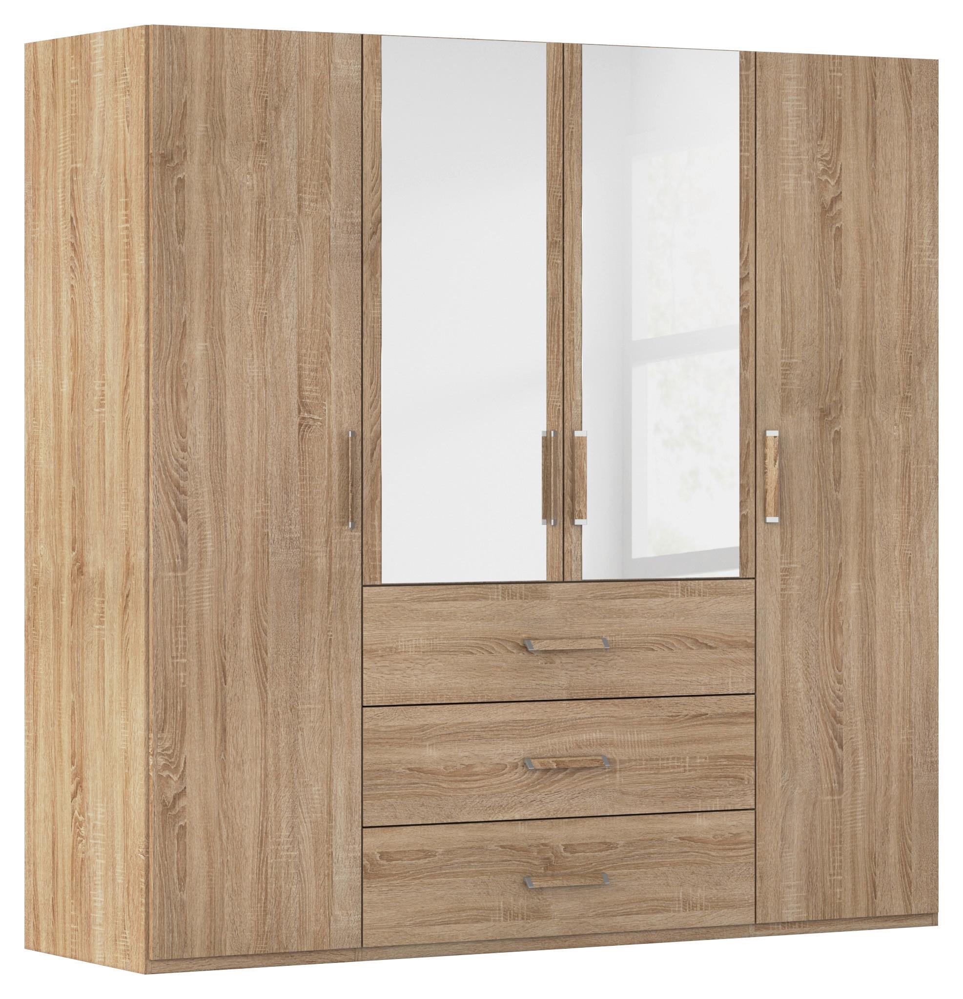 Omara S Klasičnimi Vrati Evelyn, Barva Hrasta - hrast sonoma, Design, umetna masa/steklo (201/197/60cm) - Novel
