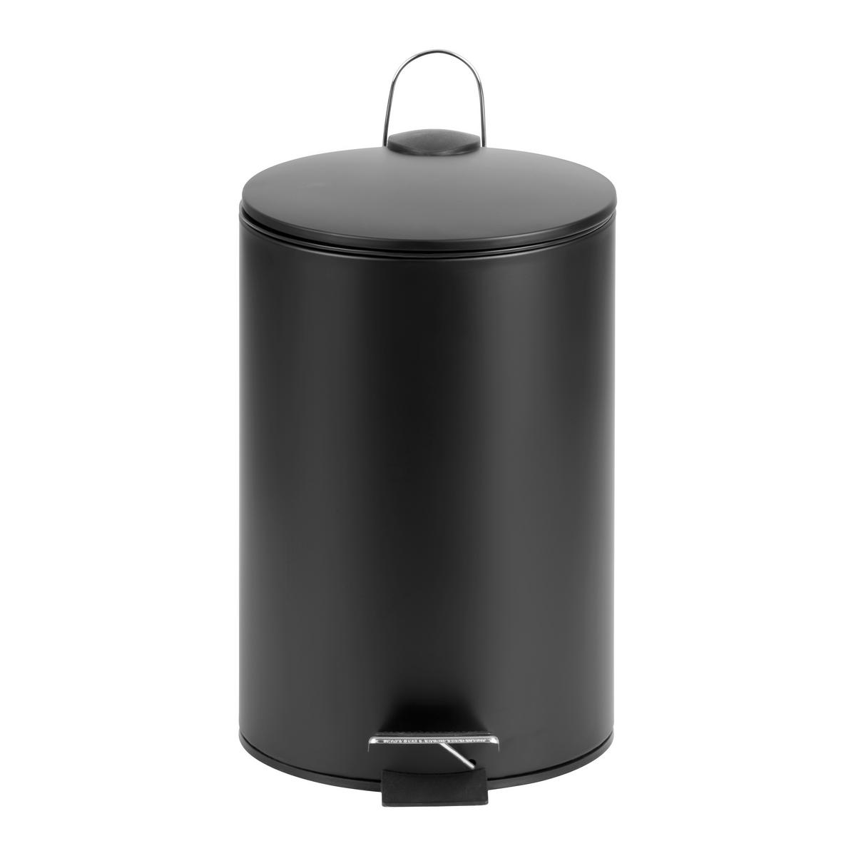 Treteimer James Schwarz Ca. 12 L - črna, Moderno, kovina/umetna masa - Mömax