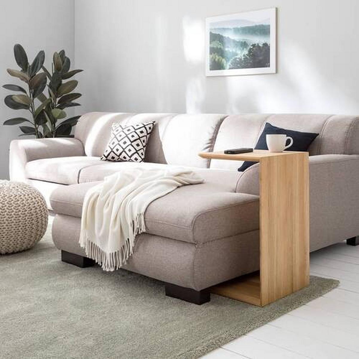 STOLIK BOCZNY ZOLO - kolor dębowy, Natur, drewno (35/38/60cm) - home24