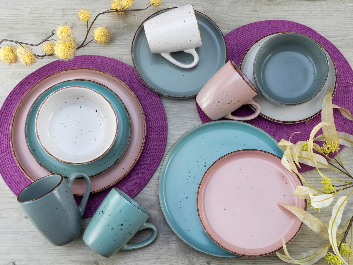 Kombinirani Servis Modern Fashion, 16-Delni - temno roza/modra, keramika - Creatable