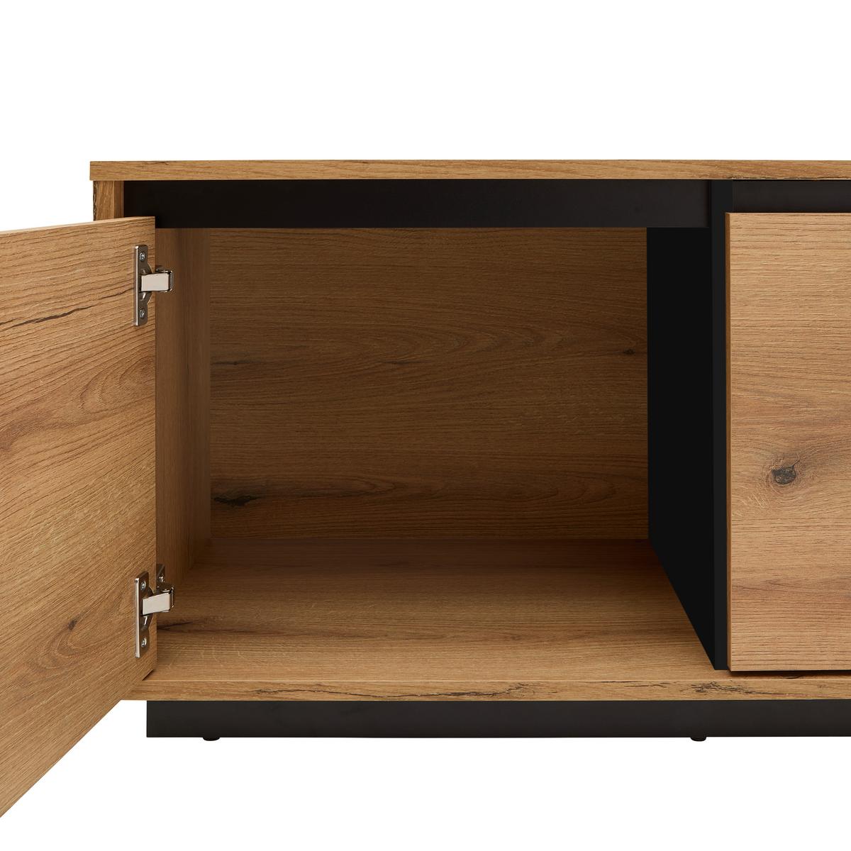 Tv Komoda Puro - boje hrasta/crna, Moderno, drvni materijal (180/48/42cm) - Modern Living