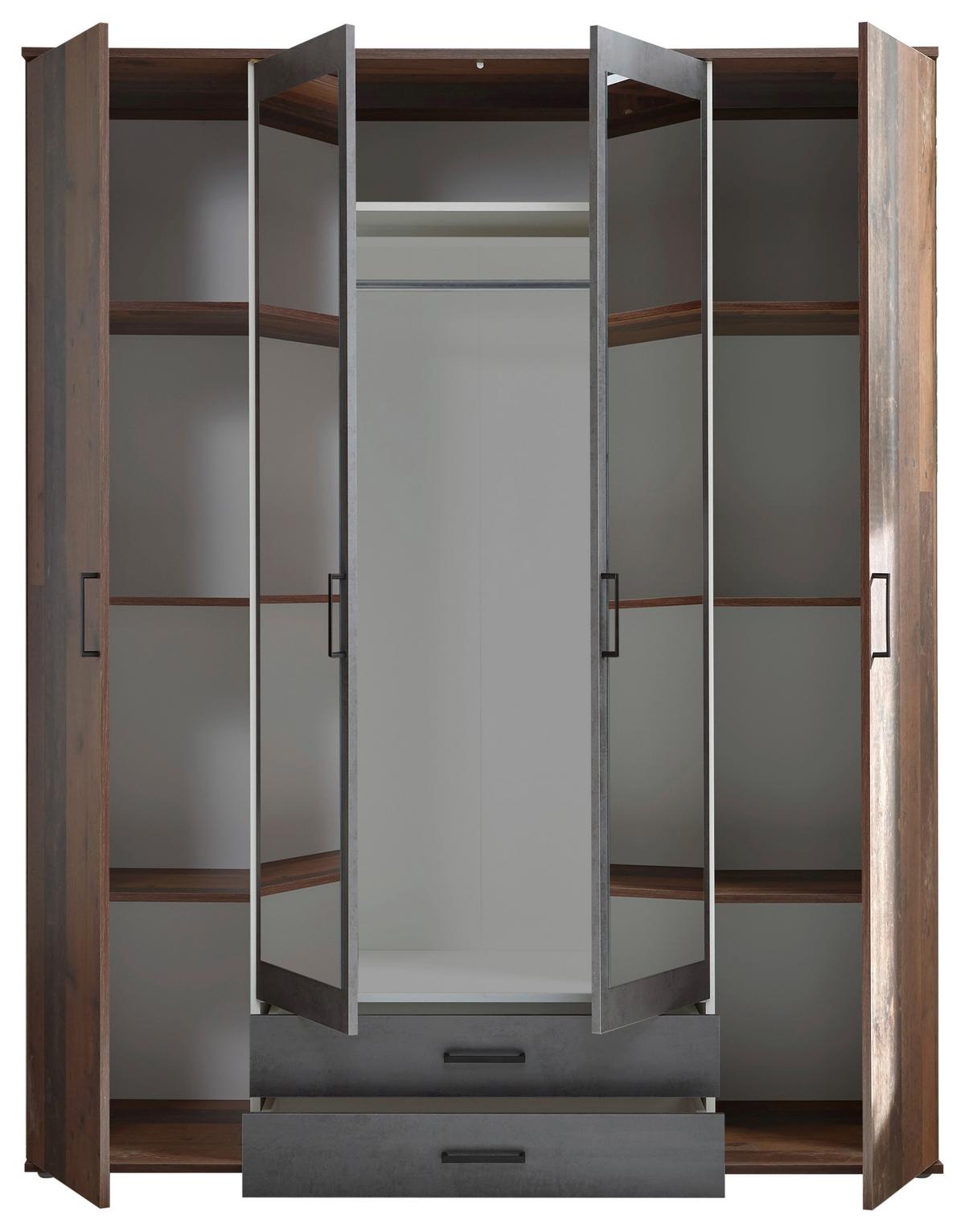 Ormar S Klasičnim Vratima Chicago - boje bagrema/boje škriljevca, Basics, staklo/drvni materijal (159/196/53,5cm) - MID.YOU