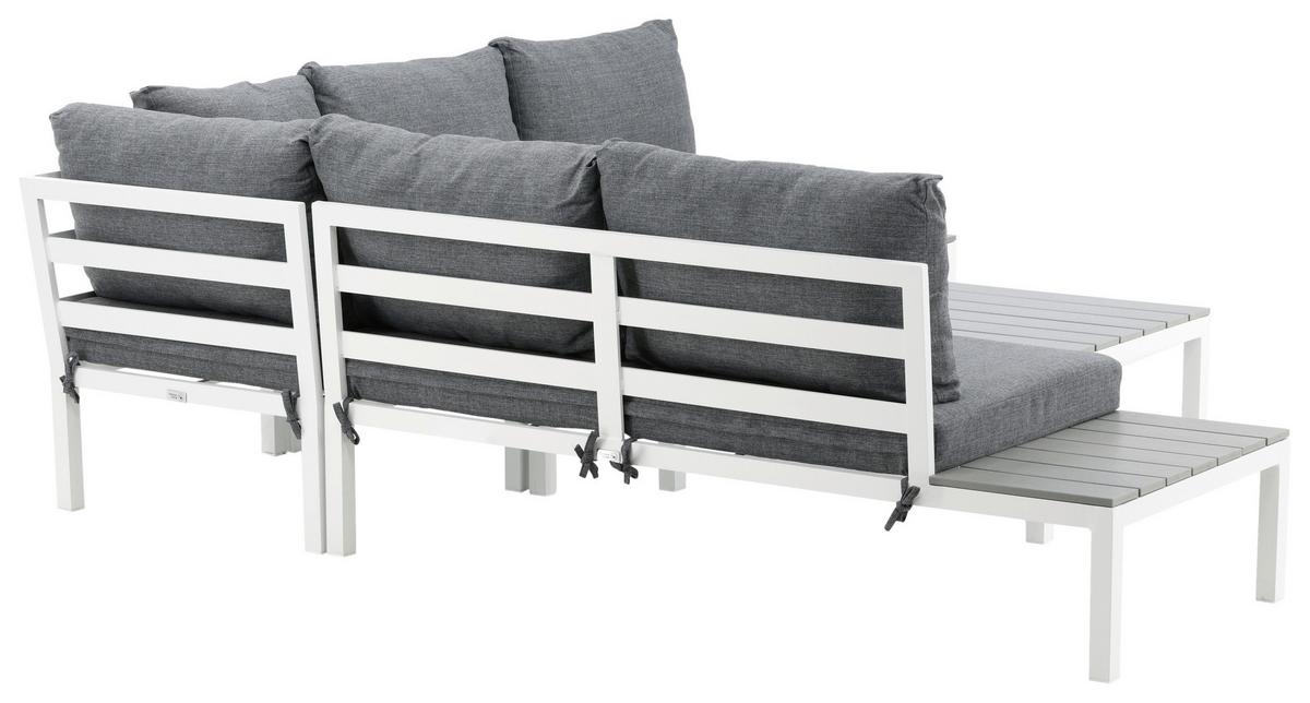 Loungegarnitur Odense ca. 133x167 cm Weiß - Weiß, KONVENTIONELL, Metall (133/167cm) - Gardenson