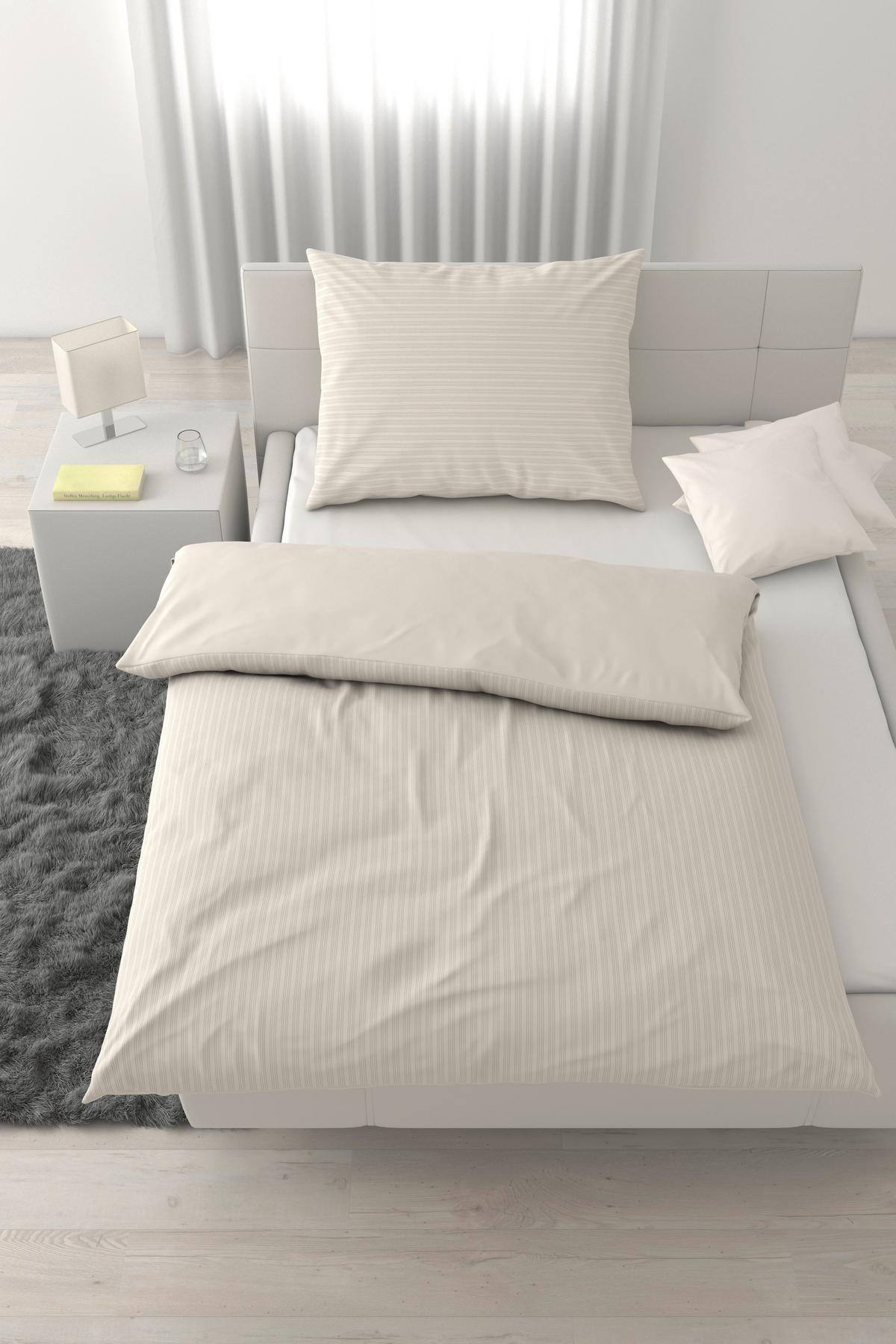 BETTWÄSCHESET CRINKLE - Beige, Textil (160cm) - Mömax