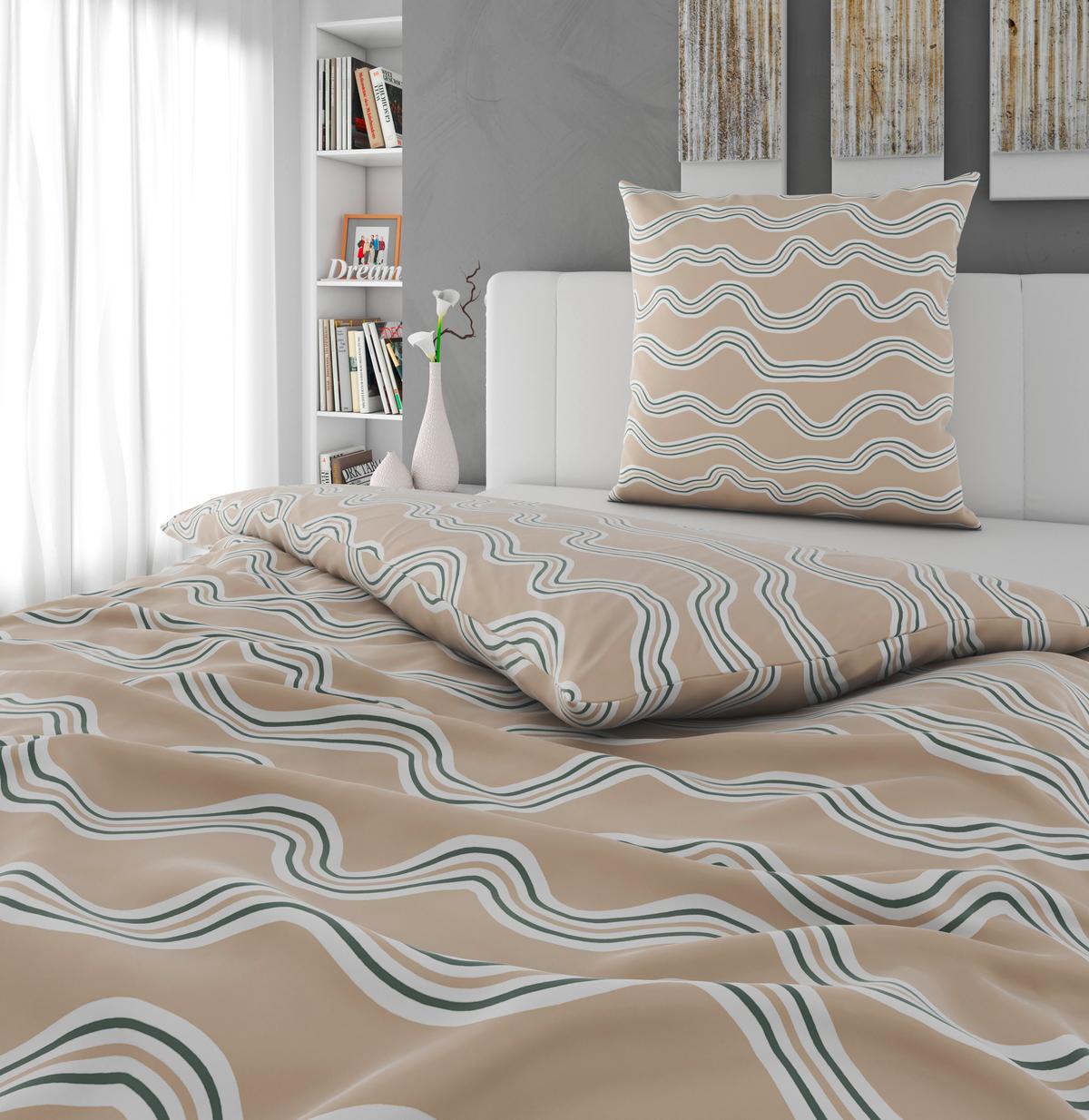 POŚCIEL NORTE - kolor naturalny, tkanina (155/220cm) - Novel