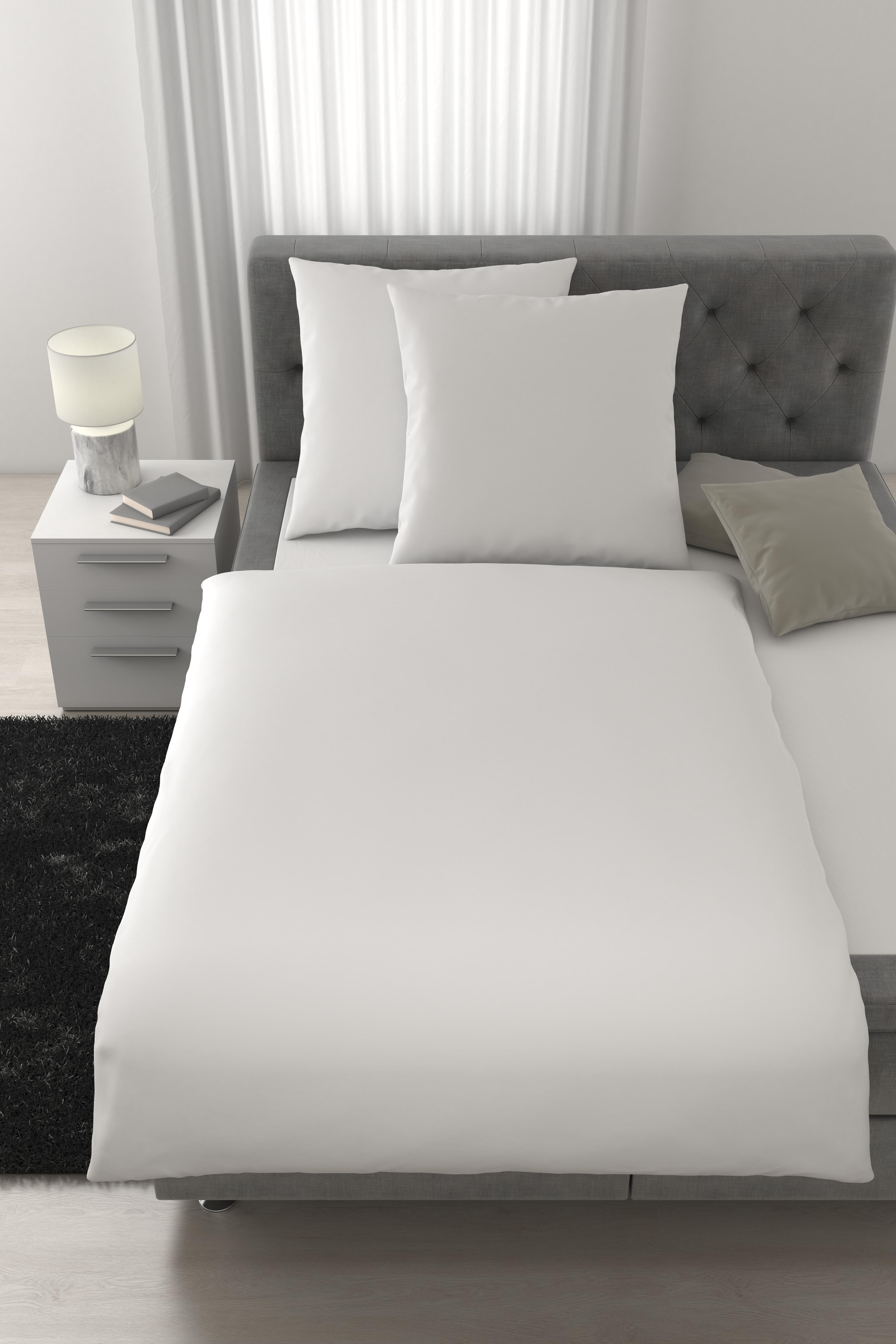 Bettwäsche Alex Uni XXL ca. 200x220cm - Weiß, MODERN, Textil (200/220cm) - Premium Living
