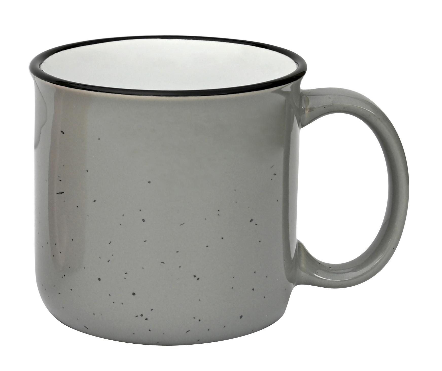 Kaffeebecher Tina in Grau - Grau, KONVENTIONELL, Keramik (8,8/8,5cm) - Based