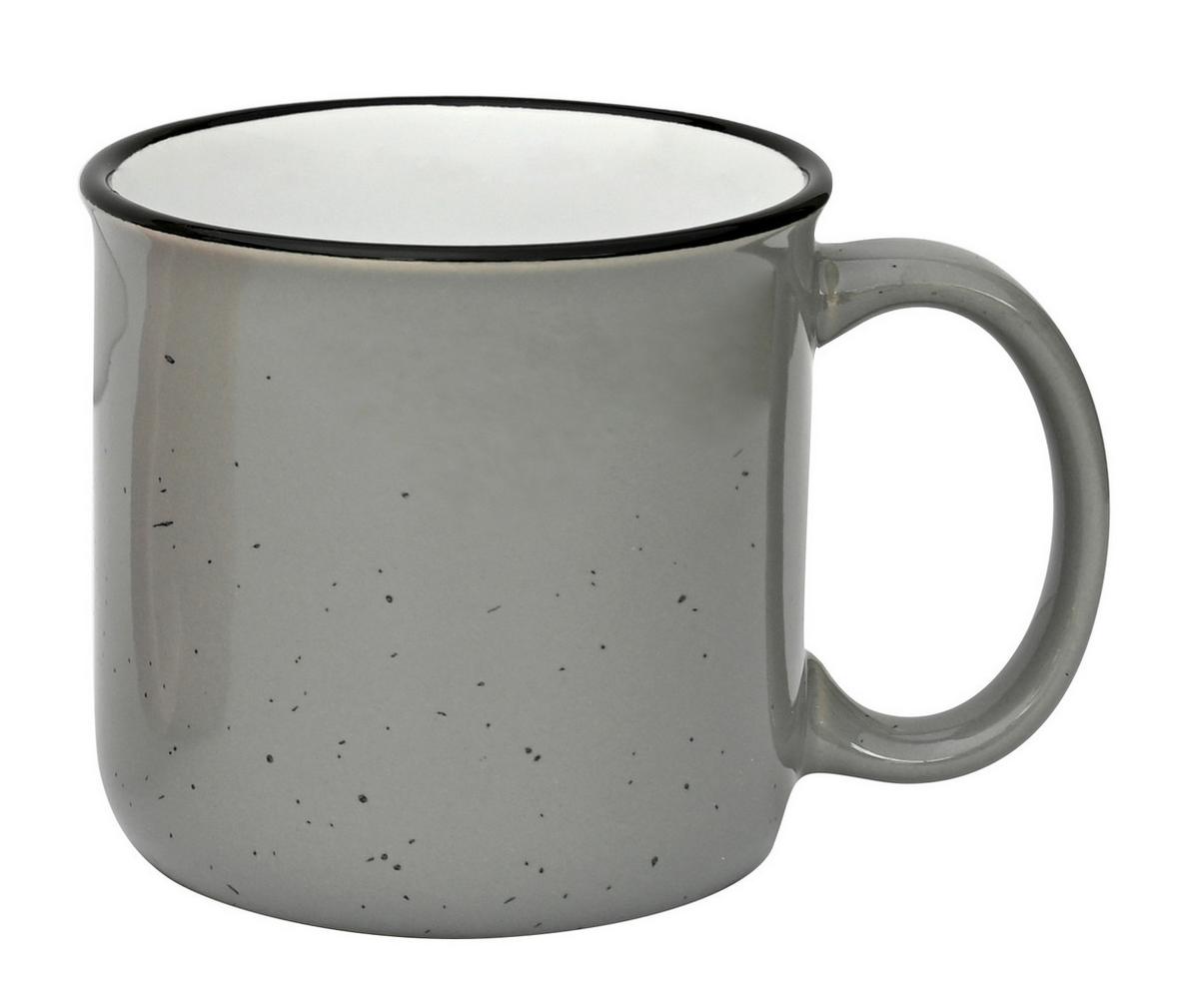 Kaffeebecher Tina in Grau - Grau, KONVENTIONELL, Keramik (8,8/8,5cm) - Based