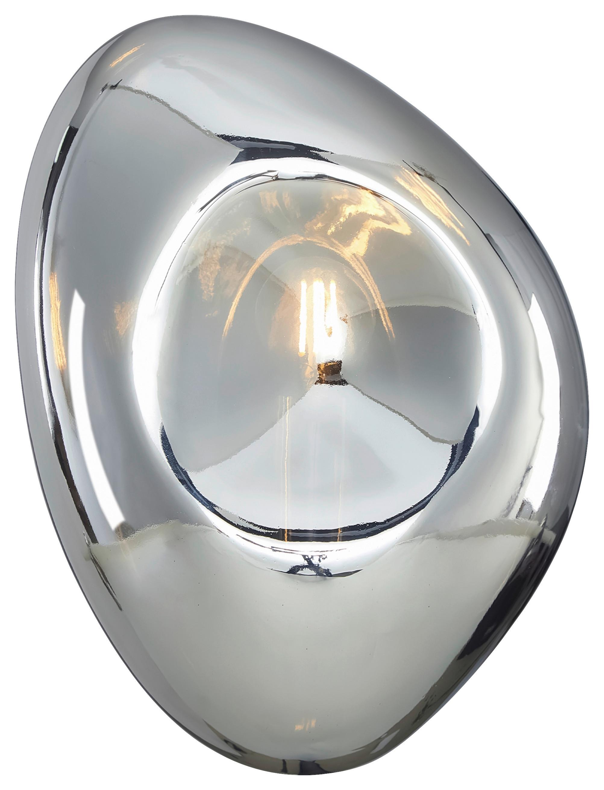 Wandleuchte Mabell Chrom max. 40 Watt - Chromfarben/Schwarz, Basics, Glas/Metall (20,8/27,5/12,8cm) - MAYTONI