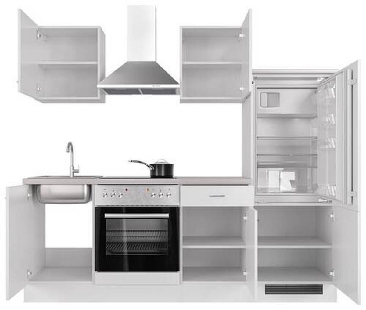 Kuhinjski Blok Wito, Bela - barve nerjavečega jekla/bela, Moderno, umetna masa/leseni material (220cm) - FlexWell