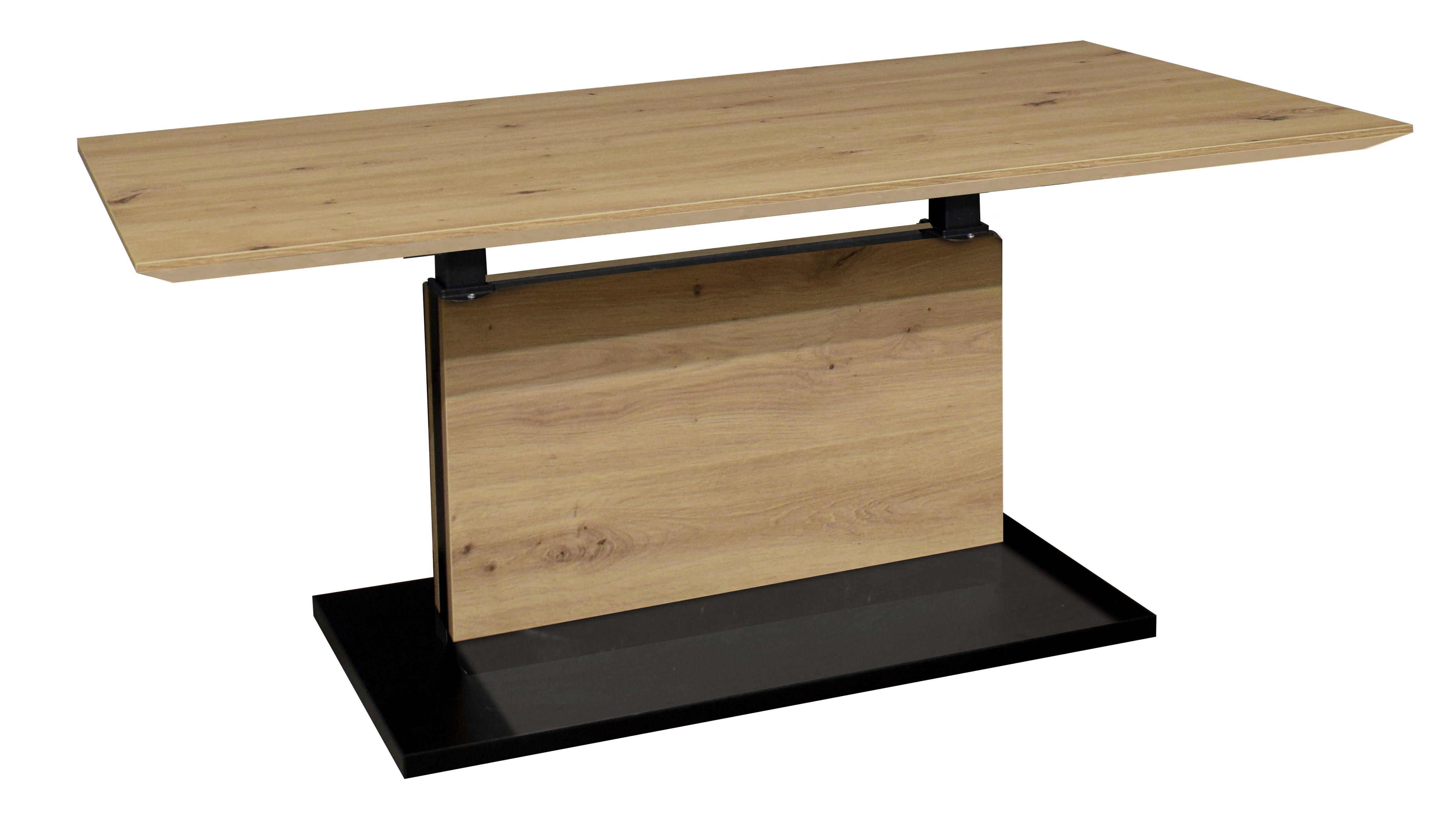 Couchtisch Halvar - Schwarz/Eiche Artisan, Modern, Holzwerkstoff (110/50-69/60cm) - Premium Living
