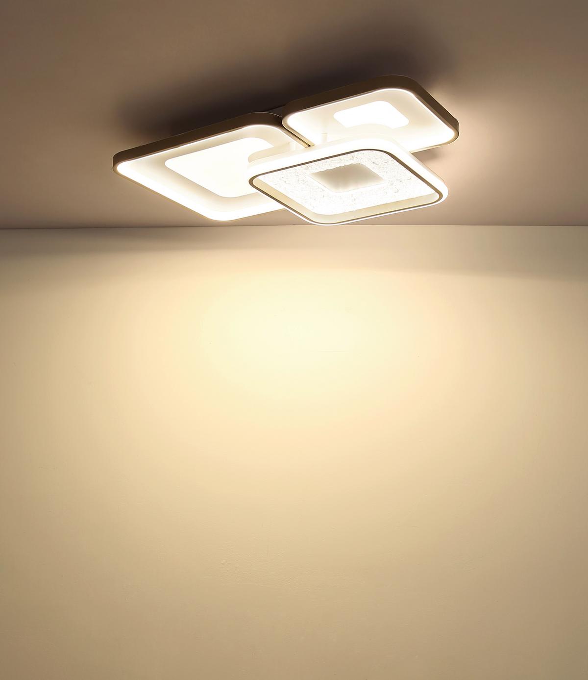 Led-deckenleuchte 48097-62 Mosaiko - Sandfarben/Klar, Design, Kunststoff/Metall (65/45,5/10cm) - Globo