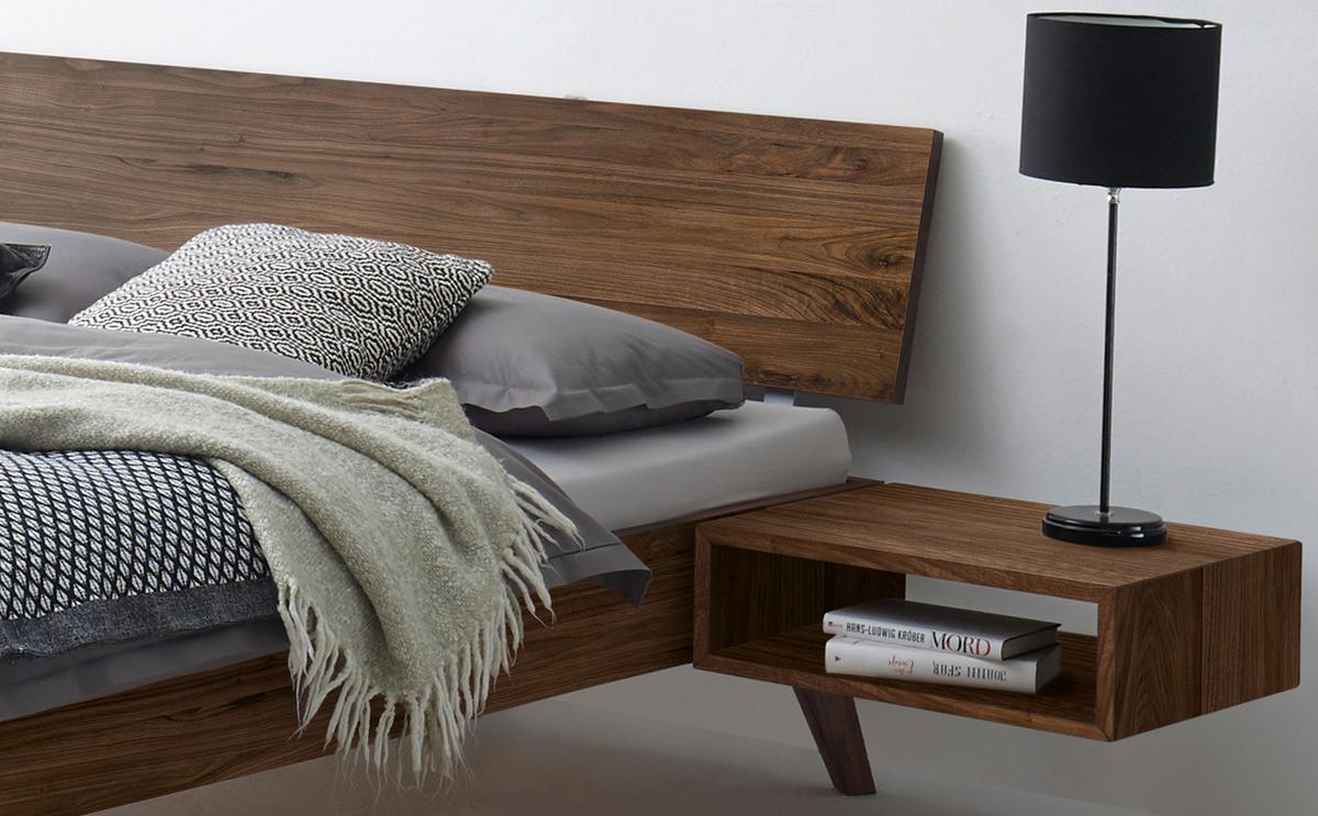 STOLIK NOCNY AKAI - kolor orzechowy, Natur, drewno (50/16/41cm) - Hasena