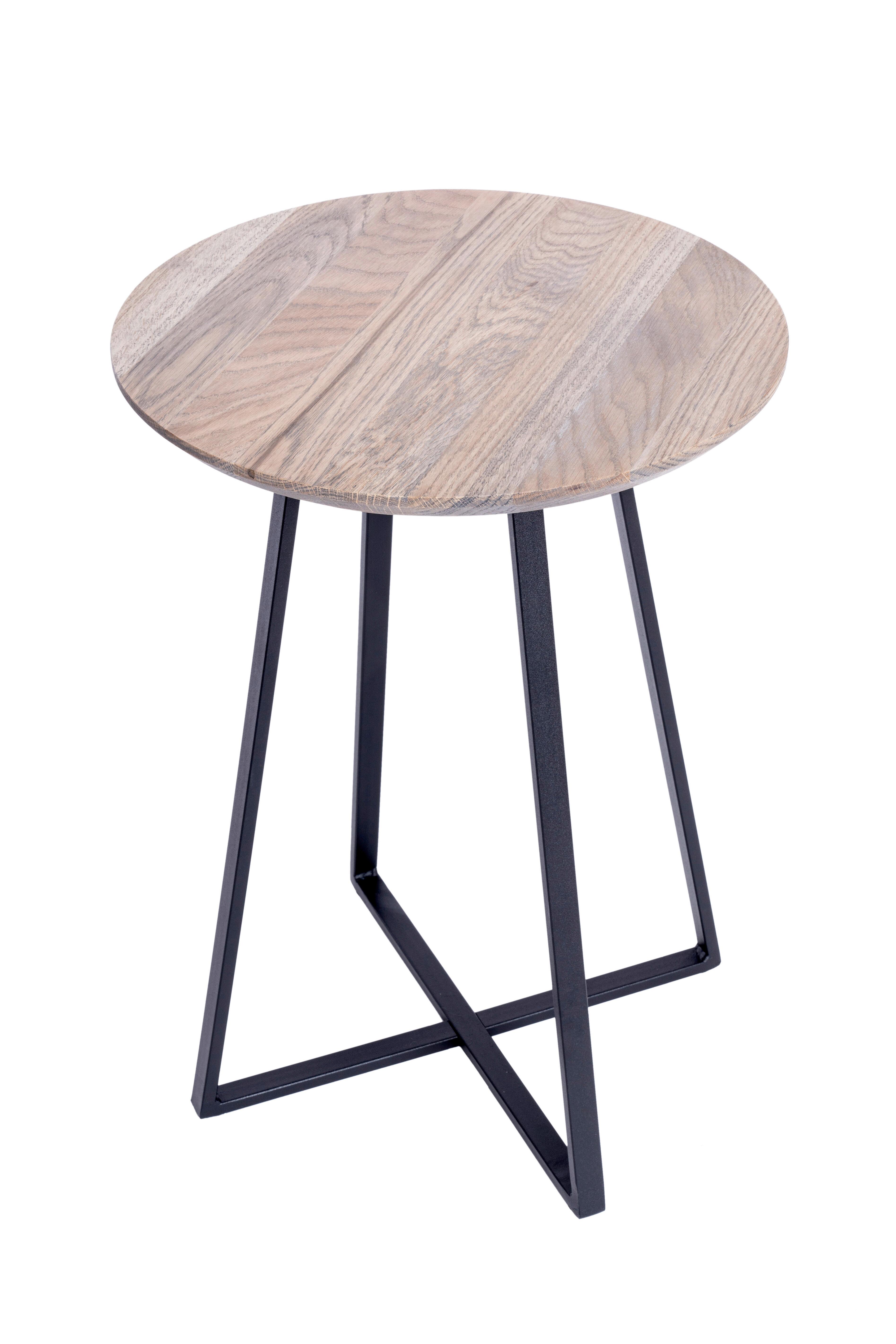 Beistelltisch B154417-50 Justus - Eiche grau/Schwarz, Natur, Holz/Metall (40/55cm) - Globo