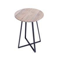 Beistelltisch B154417-50 Justus - Eiche grau/Schwarz, Natur, Holz/Metall (40/55cm) - Globo