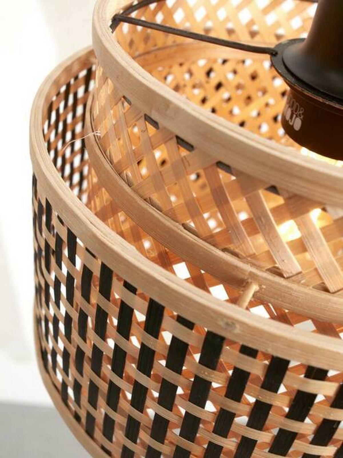 Viseča Svetilka Bhutan, Črna, Bambus - črna/naravne barve, Trend, les (25/20cm) - Good & Mojo