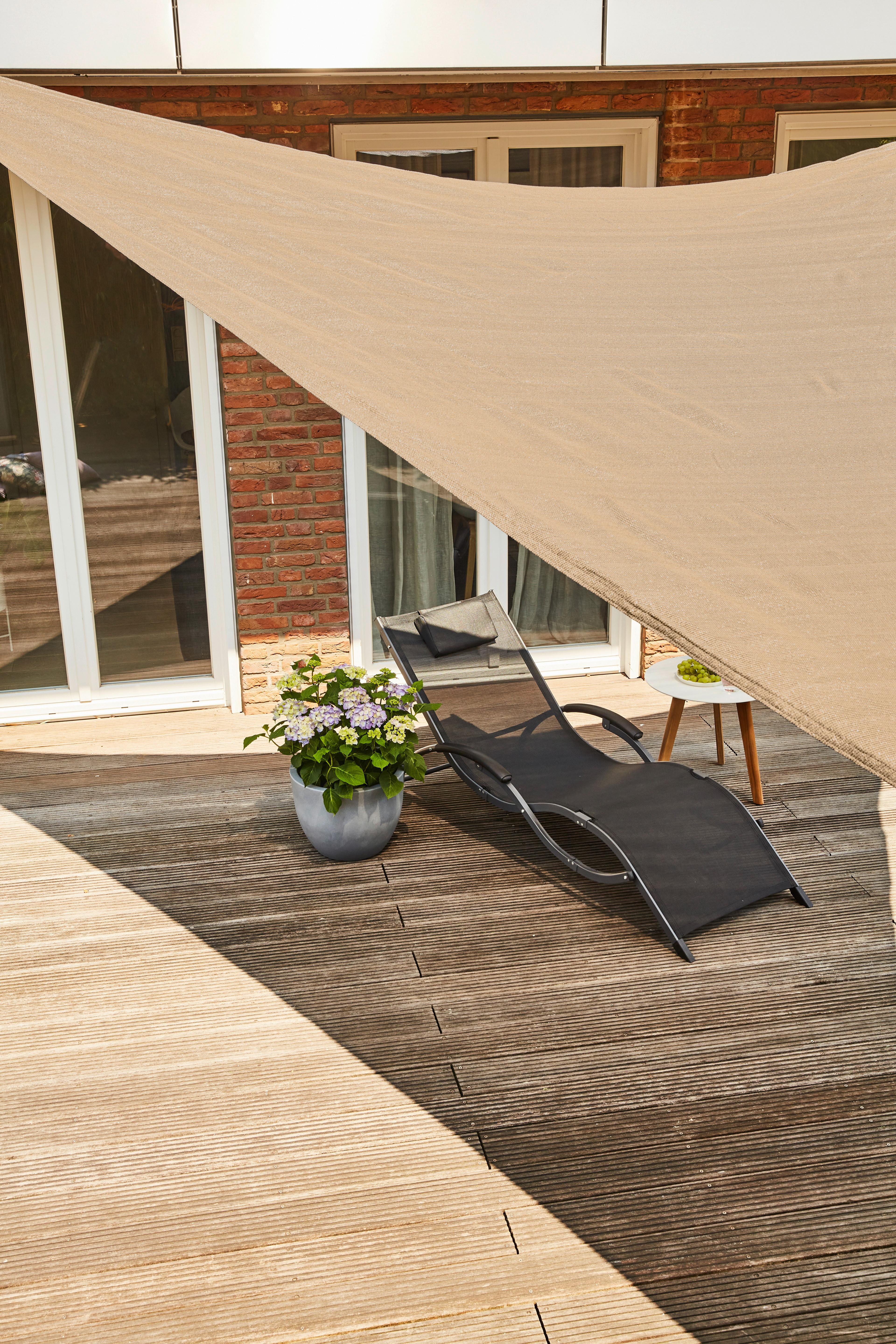 Sonnensegel H16887 ca. 360x360x360 cm Sandfarben - Sandfarben, MODERN, Textil/Metall (360/360/360cm) - Siena Garden