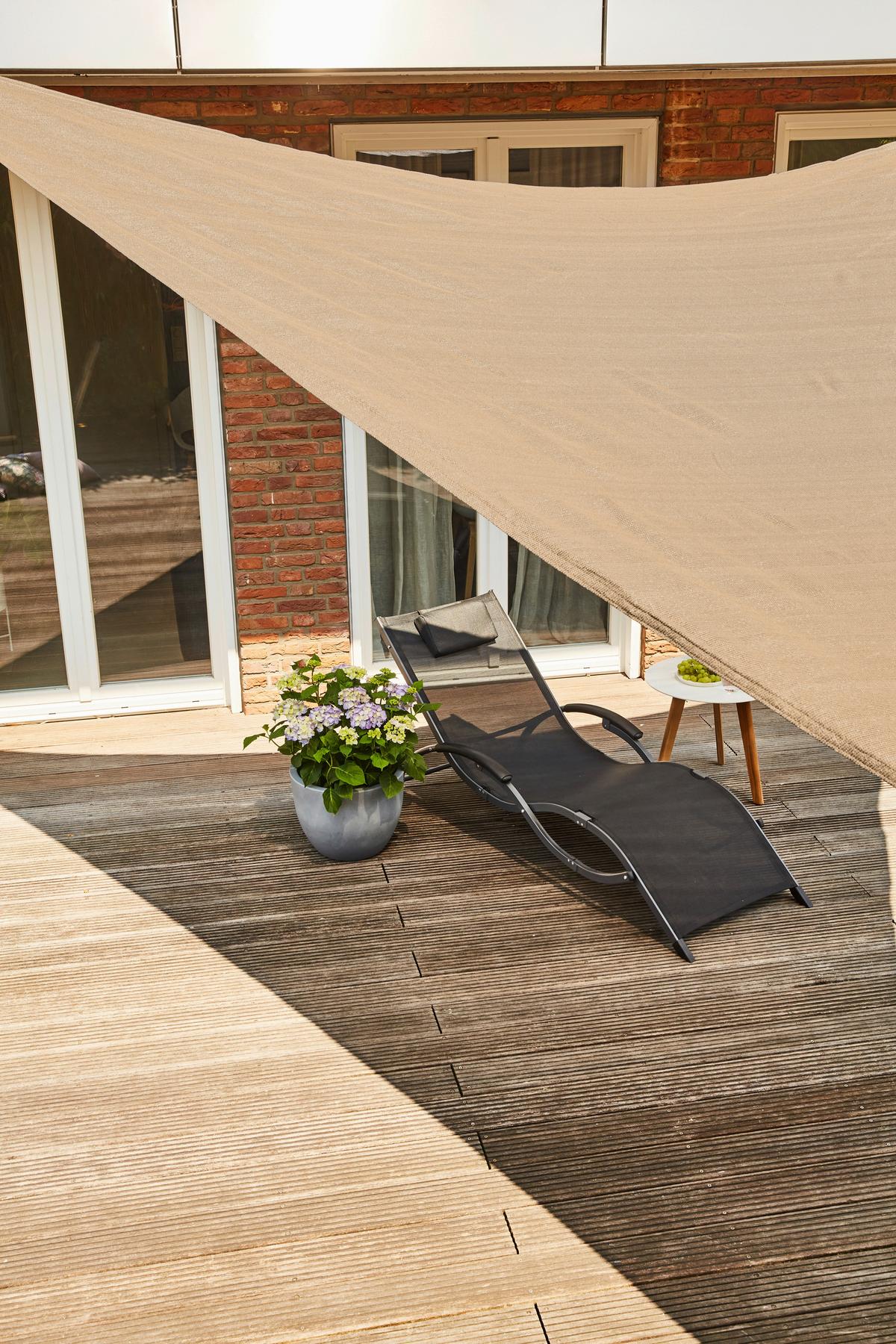 Sonnensegel H16887 ca. 360x360x360 cm Sandfarben - Sandfarben, MODERN, Textil/Metall (360/360/360cm) - Siena Garden