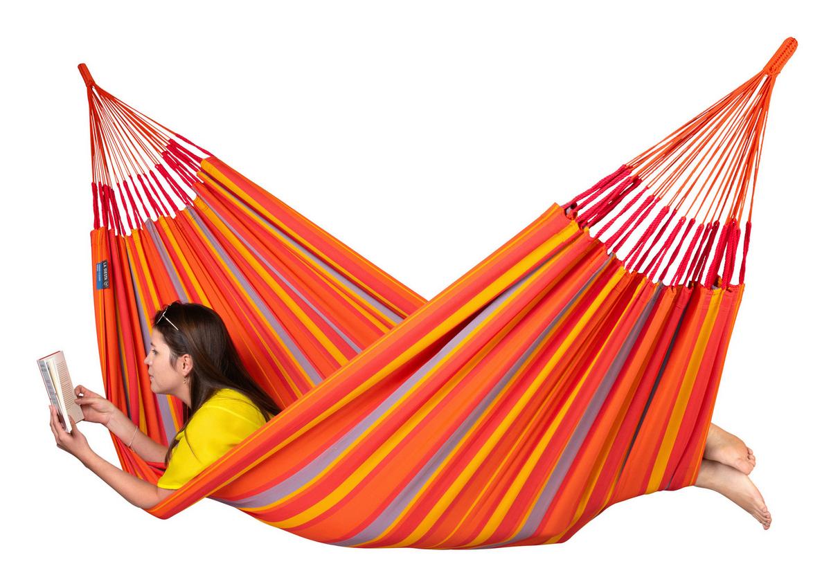 Hängematte Classic Double Hammock Outdoor Gelb/Orange - Gelb/Rot, KONVENTIONELL, Textil (160/350cm) - La Siesta