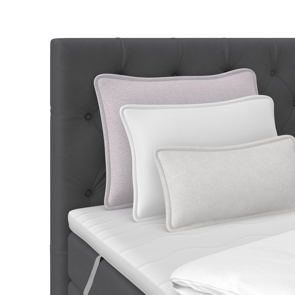 Boxspring Krevet Elio - boje grafita/bež, Romantično / ladanjski, tekstil/plastika (160/200cm) - Modern Living