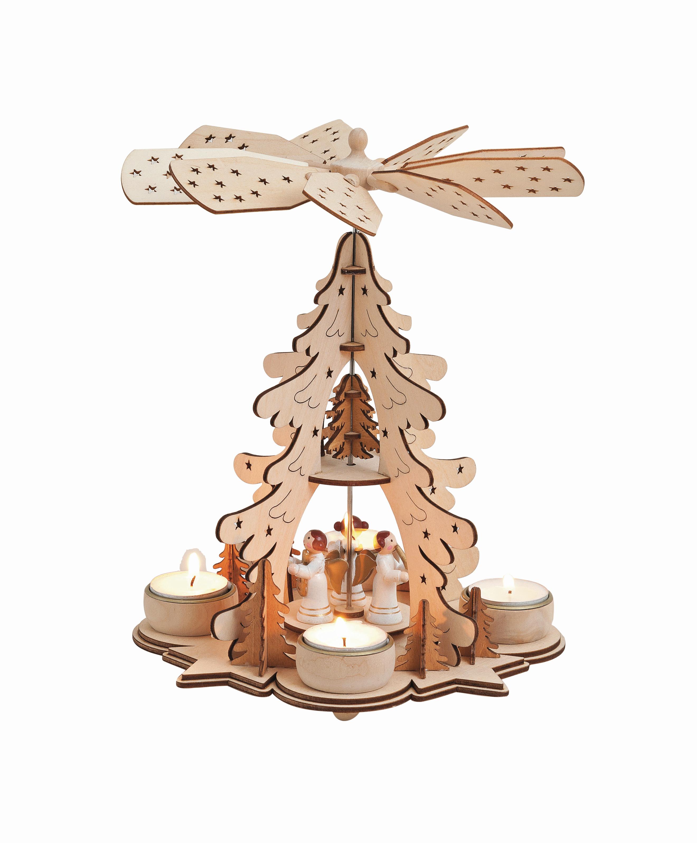 PIRAMIDA BOŻONARODZENIOWA 10062210 - brązowy, Basics, drewno (16,5/14,5/23cm)