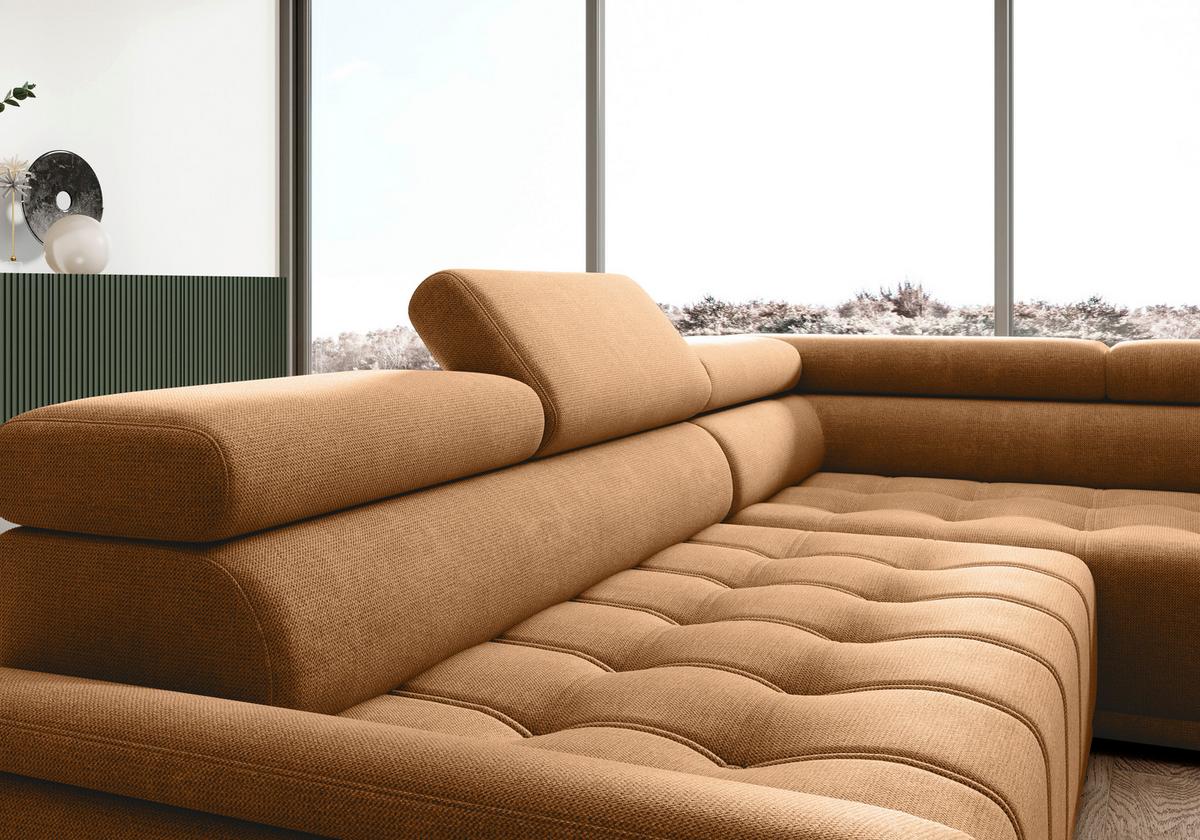 Kutna Garnitura Gremio - boje hrđe/crna, Moderno, tekstil/plastika (283/106cm) - Modern Living