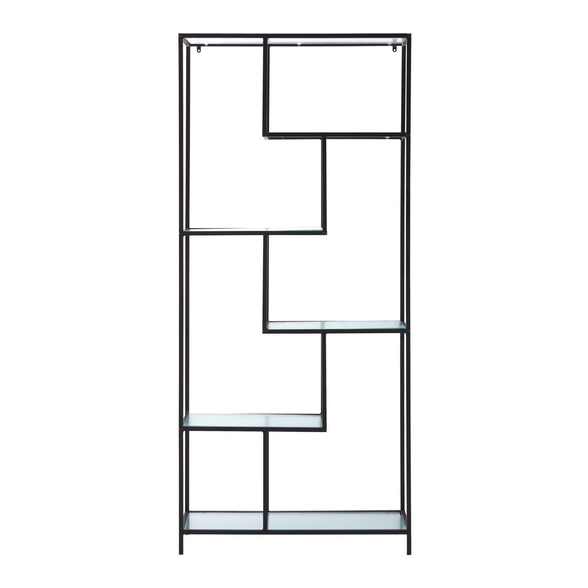 Regal Shine -Exklusiv- - črna, Moderno, kovina/steklo (80/180/30cm) - Mömax