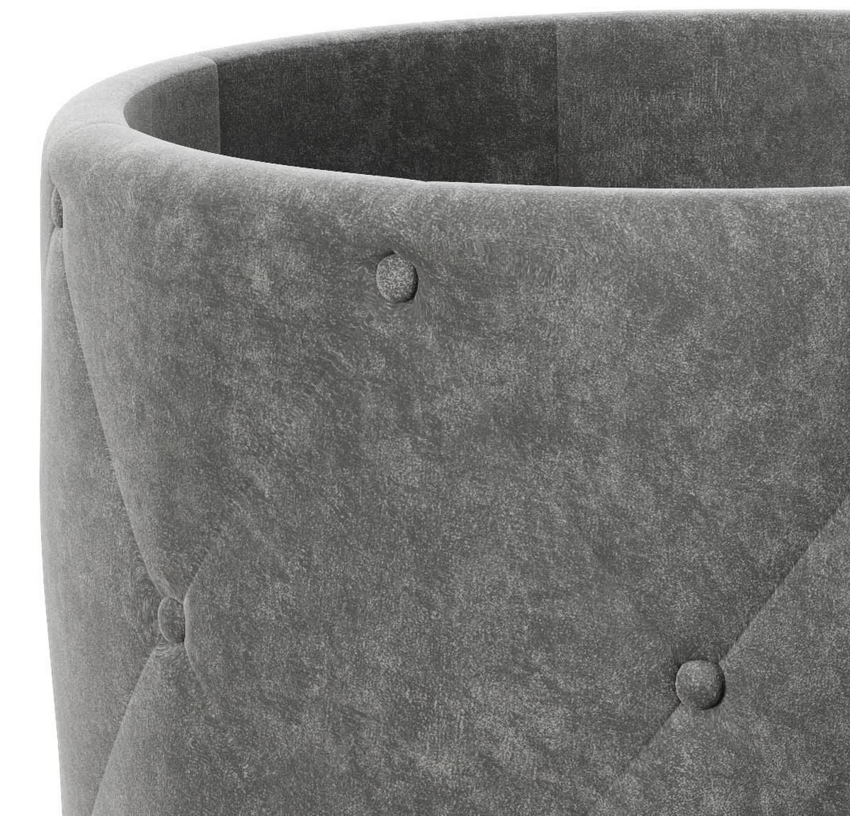 Hocker LIZ Grau Samt - Goldfarben/Grau, LIFESTYLE, Textil (50/40/50cm) - Playboy