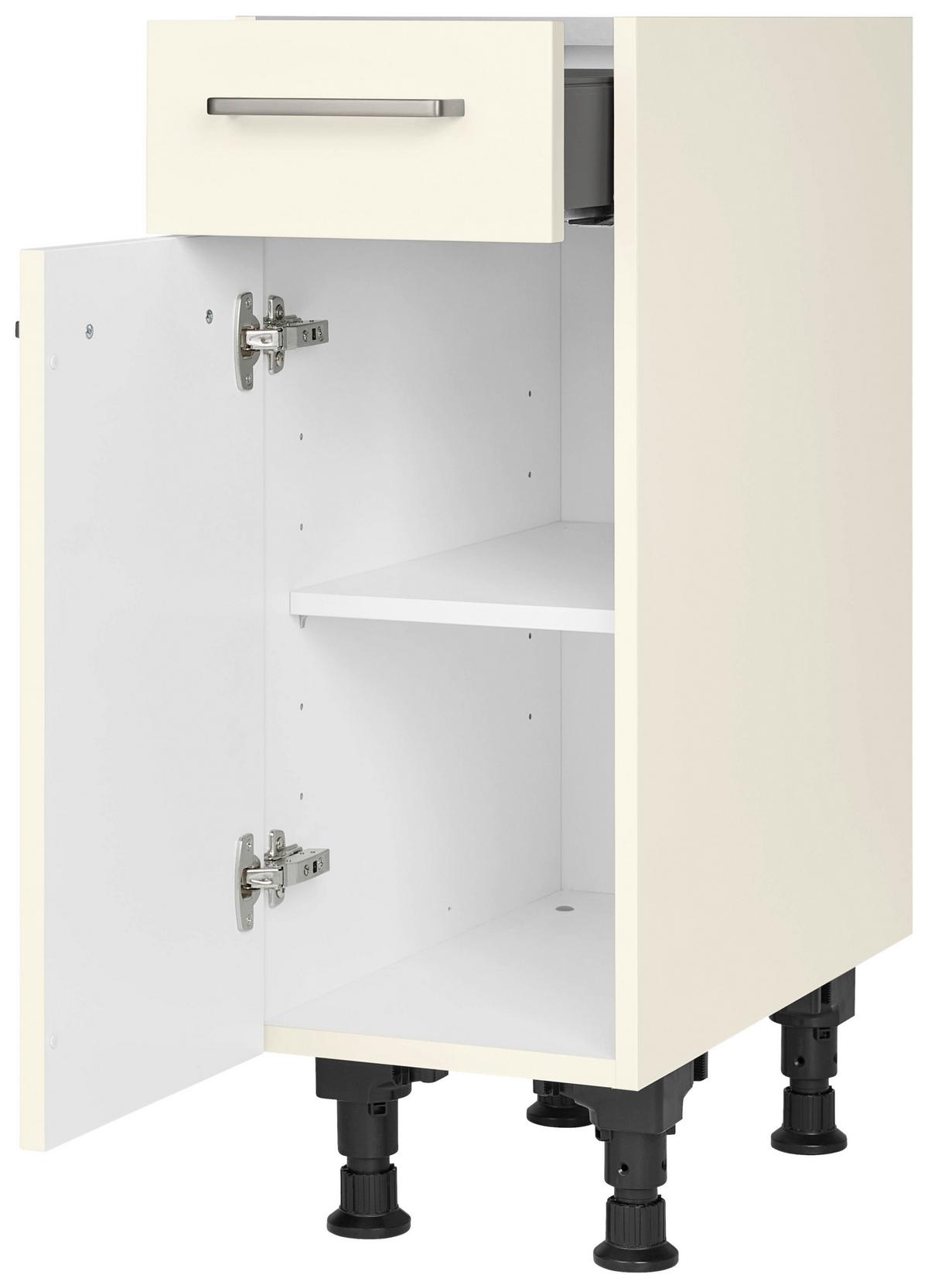 Schubkastenunterschrank Touch Magnolie - Edelstahlfarben/Magnolie, MODERN, Holzwerkstoff/Metall (30/87/56cm) - Nobilia