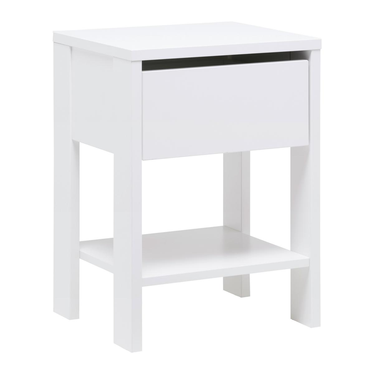 Nachttisch Nizza Weiß - Weiß, ROMANTIK / LANDHAUS, Holz (42/57,5/36cm) - Zandiara