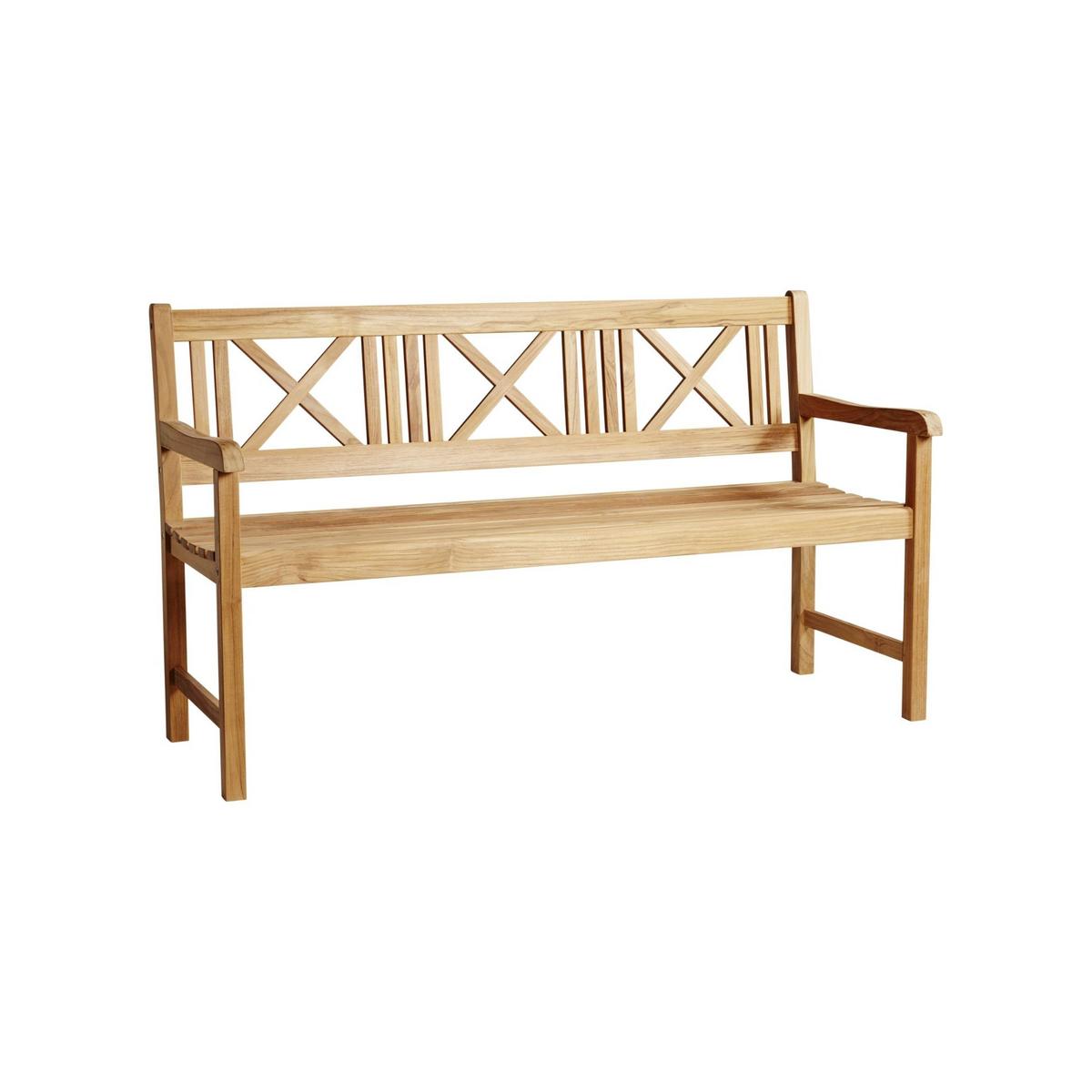 Gartenbank Holz Rosenborg Teak 3er-Sitzer - Naturfarben/Teakfarben, Natur, Holz (58/89/150cm) - Gardenson