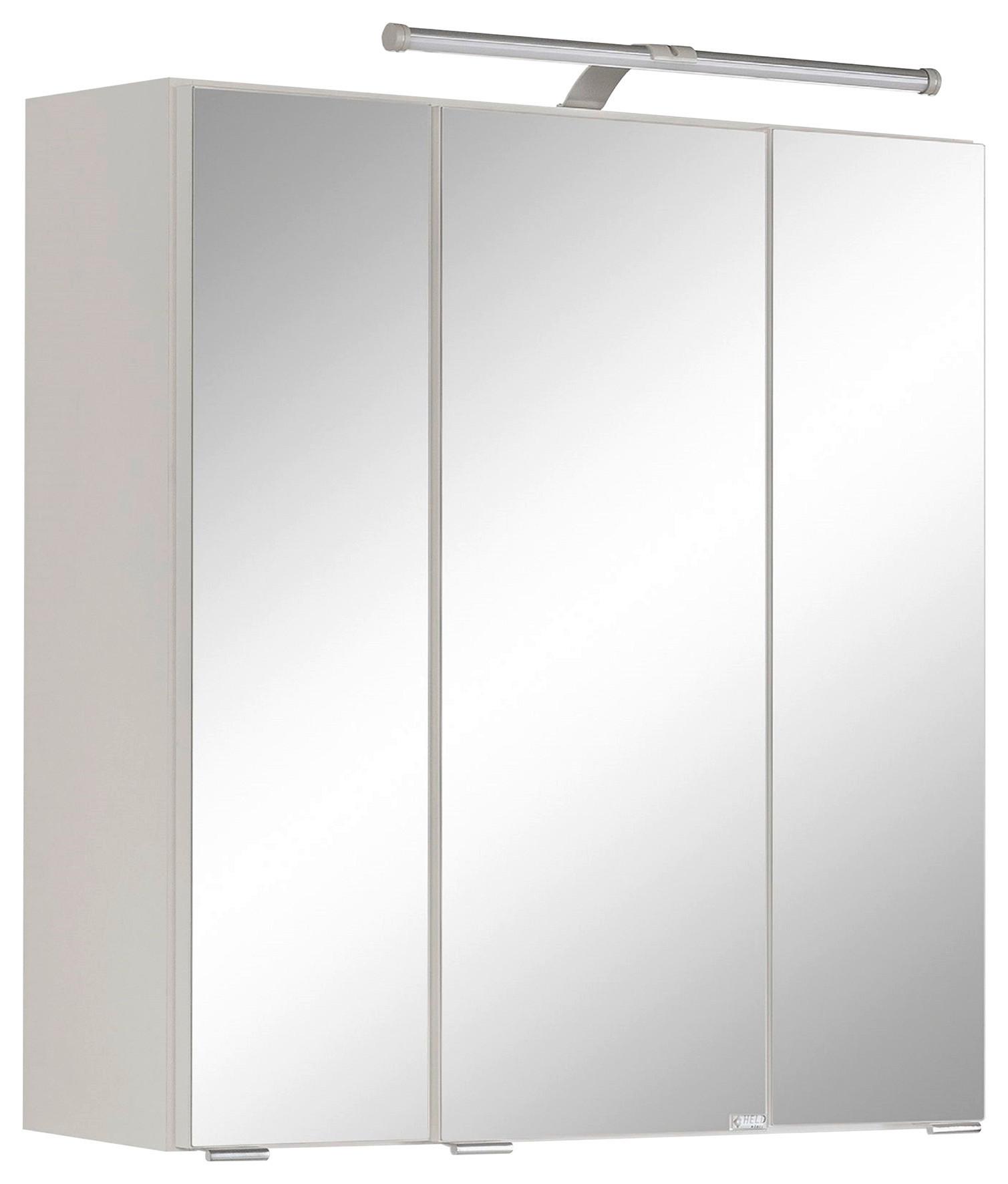 Spiegelschrank Paris ca. 60x64 cm Weiß - Silberfarben/Weiß, MODERN, Glas/Holzwerkstoff (60/64/20cm) - Held