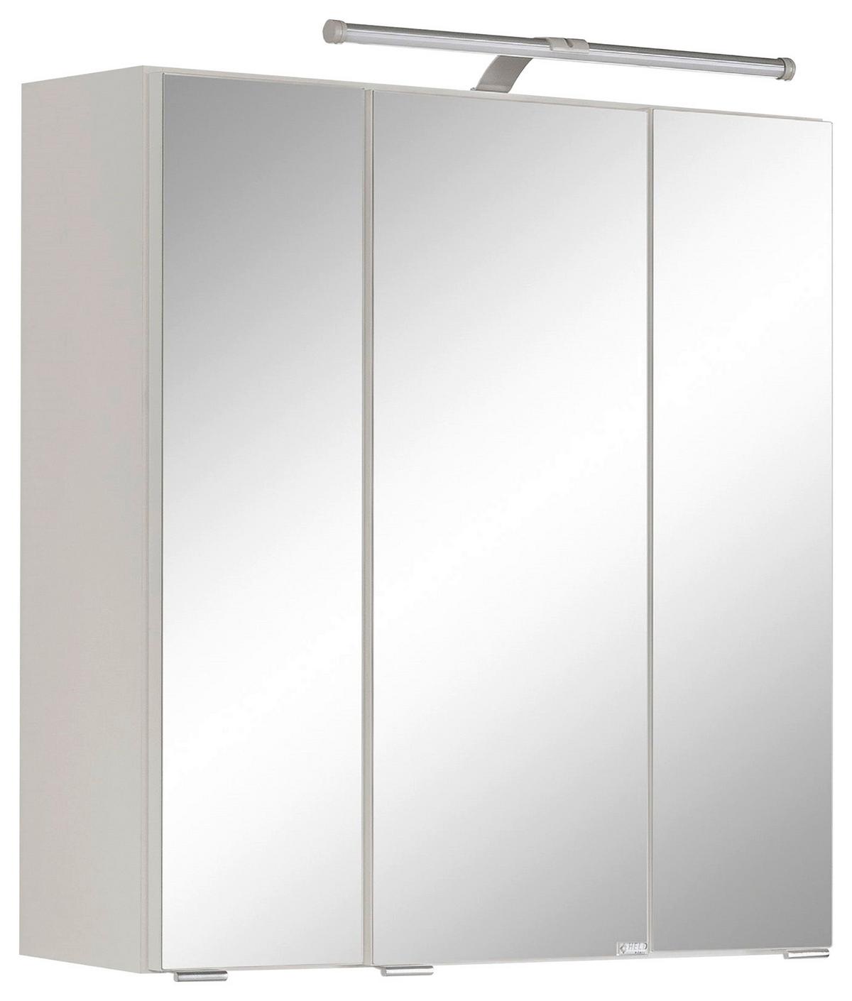 Spiegelschrank Paris ca. 60x64 cm Weiß - Silberfarben/Weiß, MODERN, Glas/Holzwerkstoff (60/64/20cm) - Held