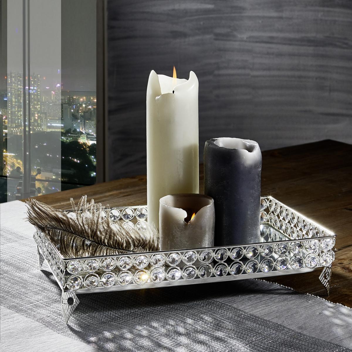TACA TY-S130111L - kolor srebrny, Basics, metal/szkło (35/24/8,5cm) - Ambia Home