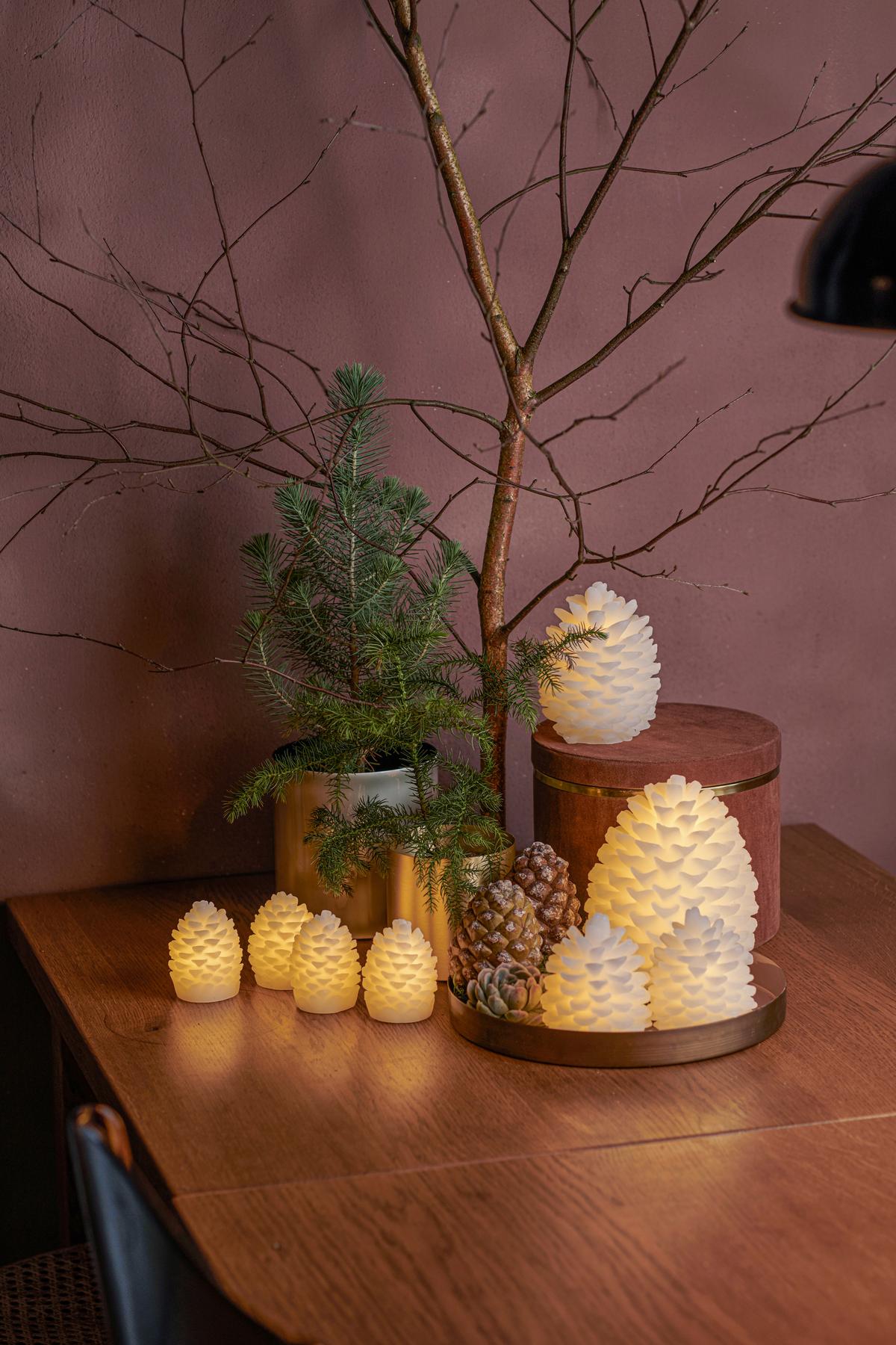 ŚWIECA LED 13102 CLARA ZEST. - biały, Konventionell, materiały naturalne (8/10cm)