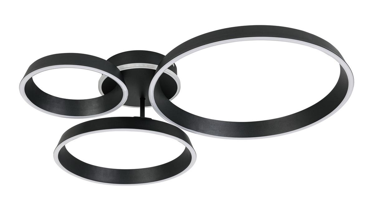 LED-Deckenleuchte Star Schwarz matt max. 42 Watt - Schwarz, MODERN, Kunststoff/Metall (64,5/74,5/14cm) - Mömax