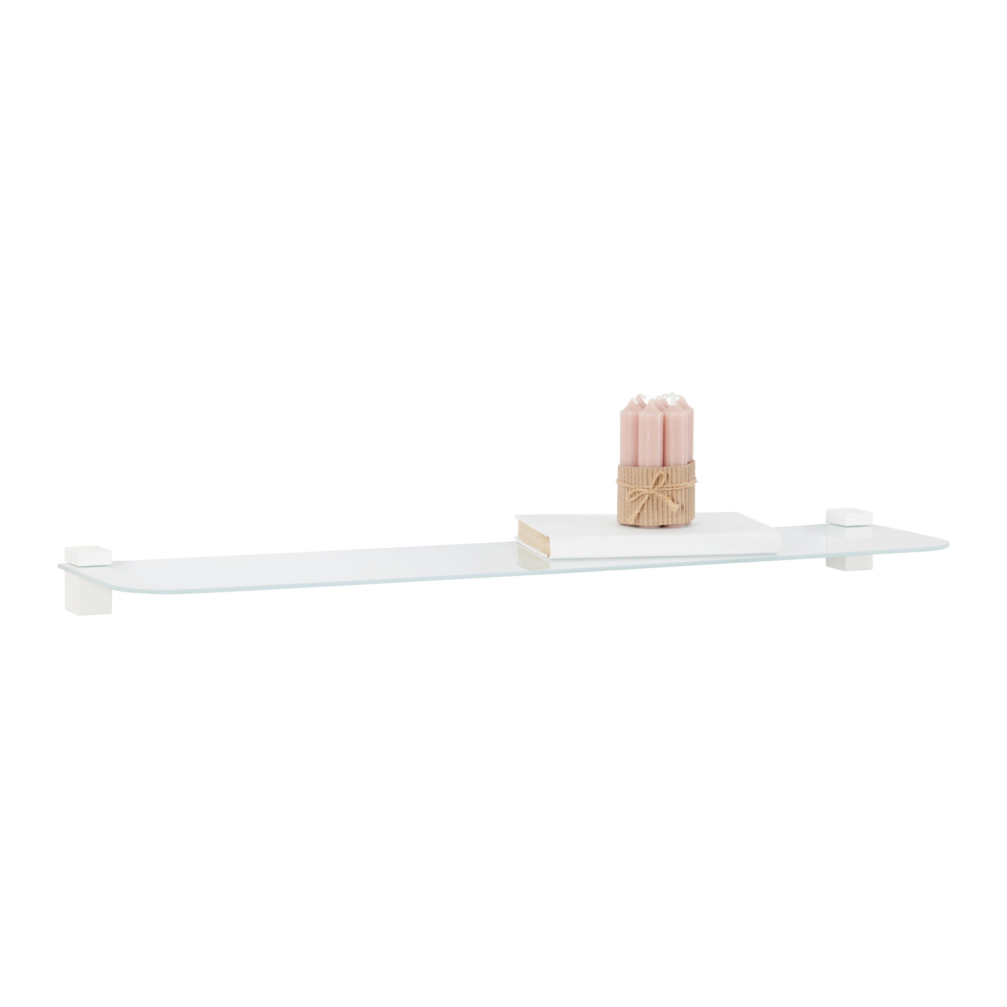 Glasablage Gerundet in Weiß - Weiß, Glas (78/0,4/18cm) - Mömax