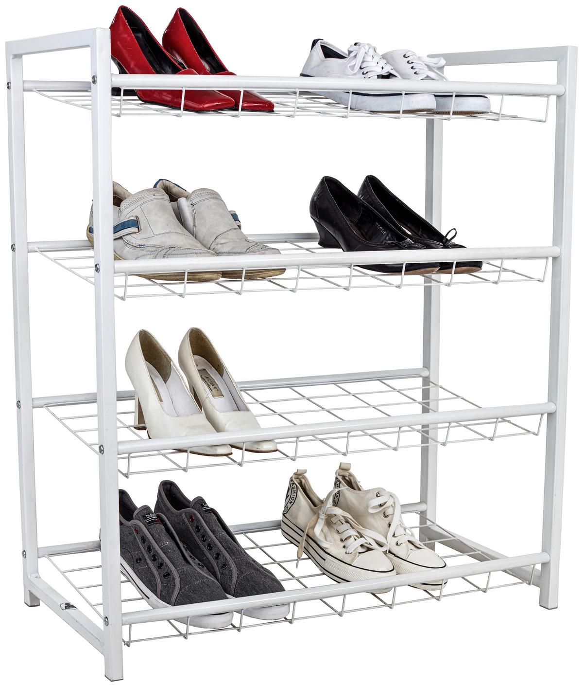 Regal Za Čevlje Rom, Bela, 4 Police - bela, Moderno, kovina (80/83/30cm) - Modern Living