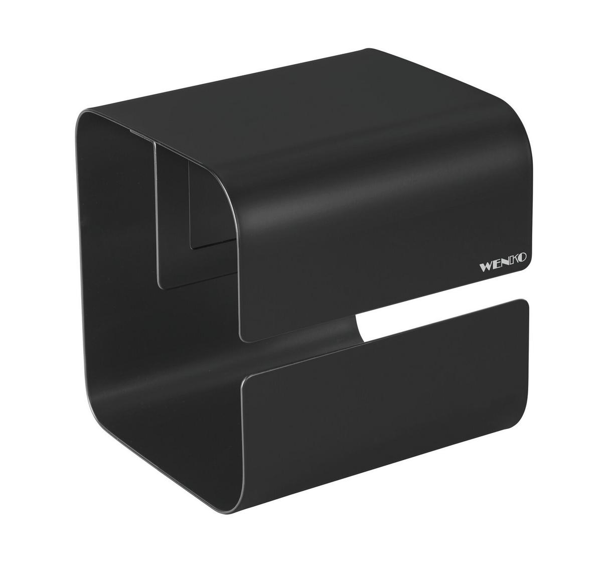 Toilettenpapierhalter Turbo -Loc Lizan Schwarz - Schwarz, MODERN, Metall (14/14,5/13,7cm) - Mömax