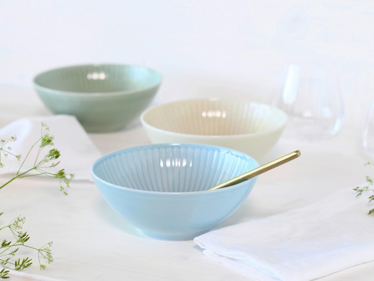 Set Skodelic Za Kosmiče Valencia, 6-Delni - pastelno modra/krem barve, Basics, keramika (17cm) - Creatable