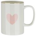 Kaffeebecher Bibi in Rosa/Weiß - Rosa/Weiß, ROMANTIK / LANDHAUS, Keramik (7,9/10,8cm) - MÖMAX modern living