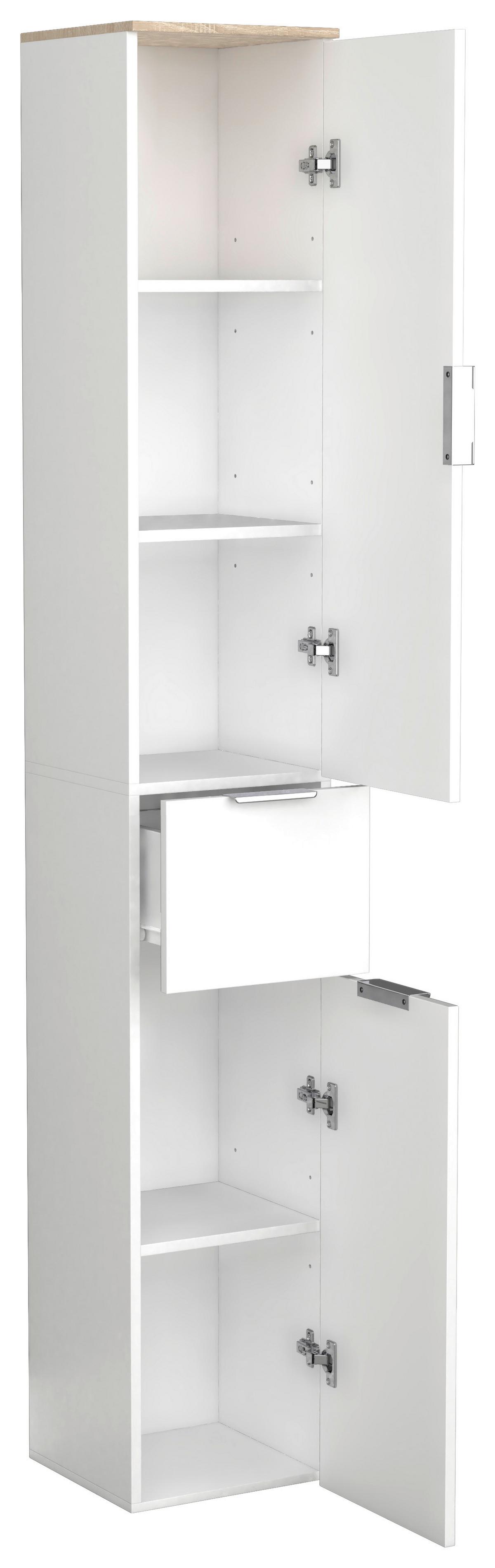 Hochschrank Donali ca. 30x190 cm Weiß/Eiche - Weiß/Sonoma Eiche, MODERN, Holzwerkstoff (30/190/30cm) - MID.YOU