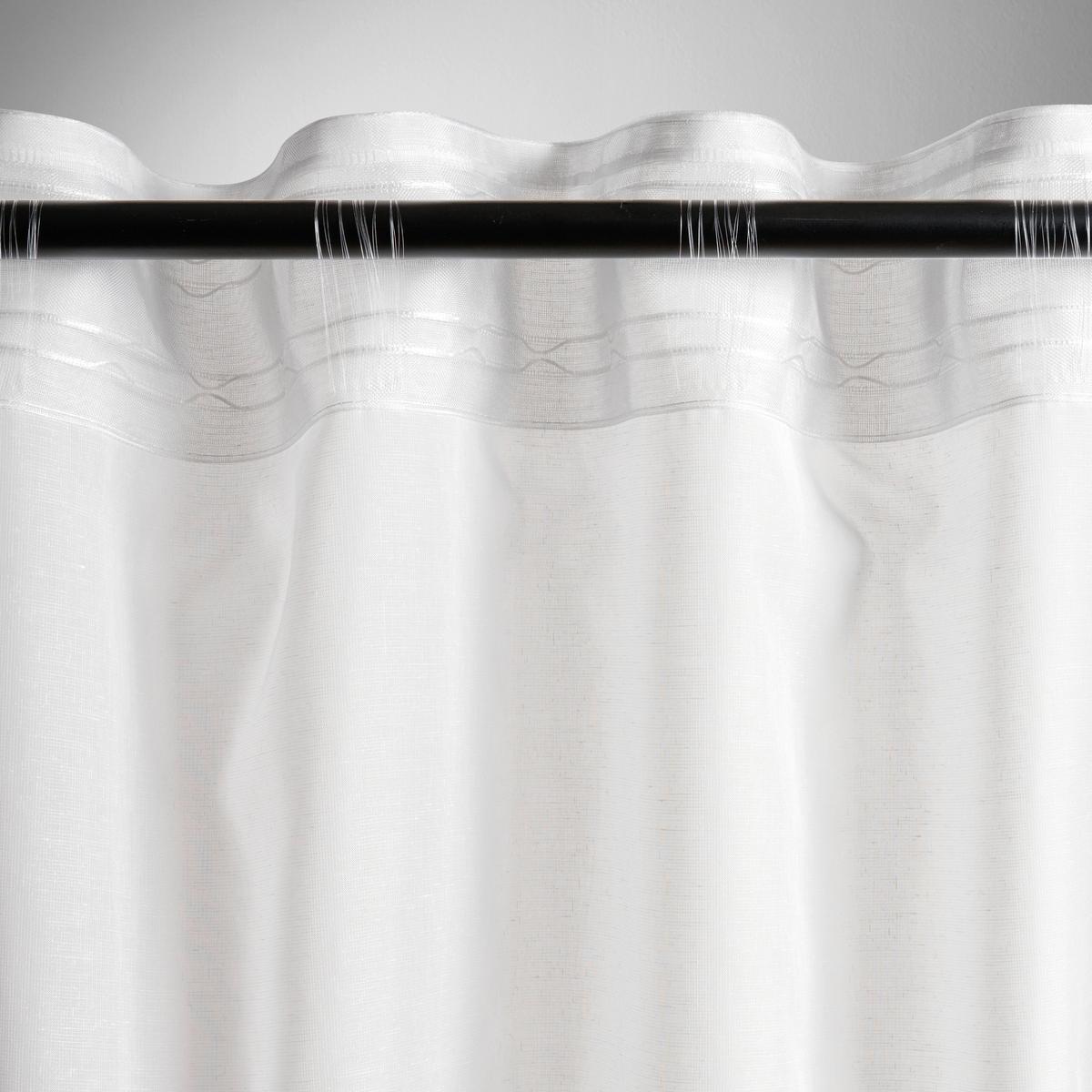 Kombivorhang Leo in Transparent, 2 Stk. - Weiss, Konventionell, Textil (140/255cm) - Premium Living